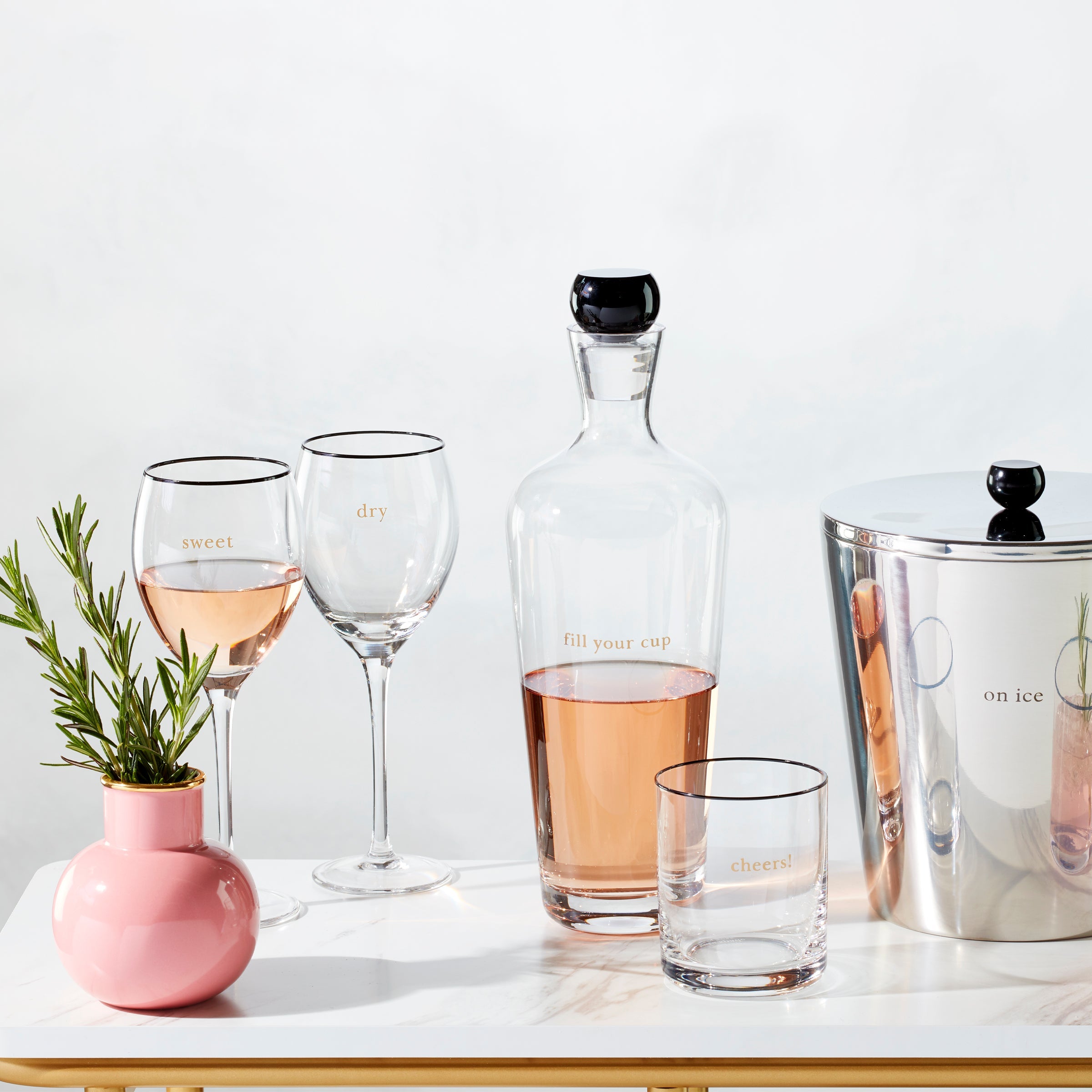 Alternative view of Cheers To US Sweet & Dry Wine Glasses   Set Of 2