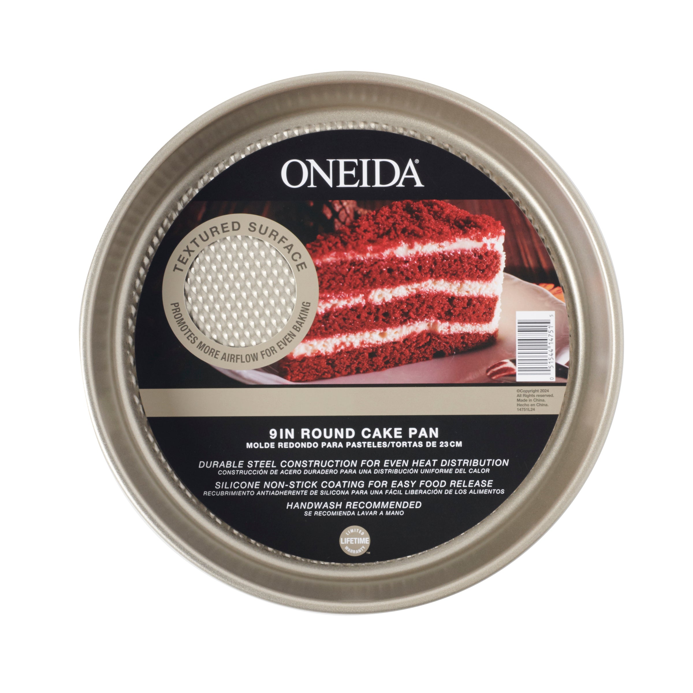 Oneida Kitchen 9" Round Textured Cake Pan