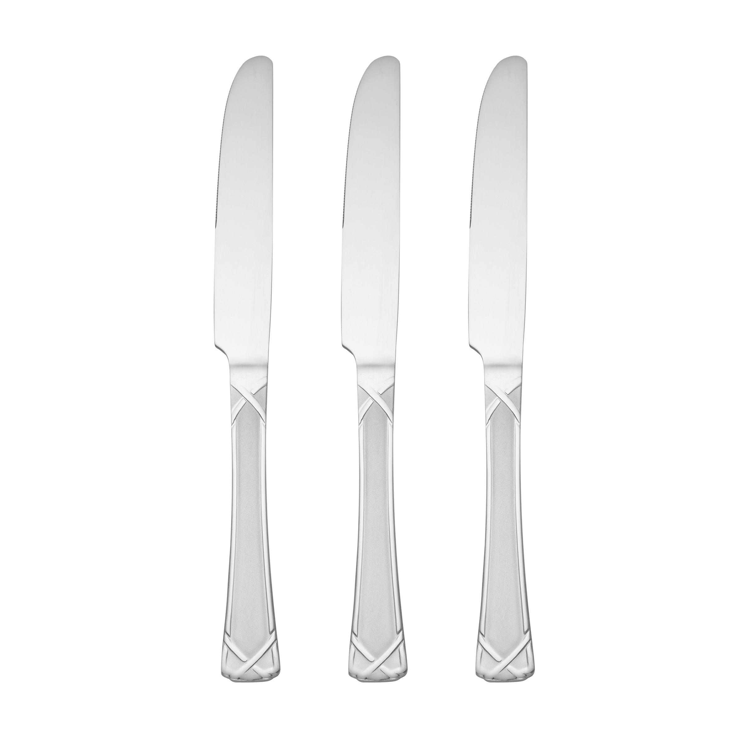 Evansville Frosted Dinner Knife   Set of 3