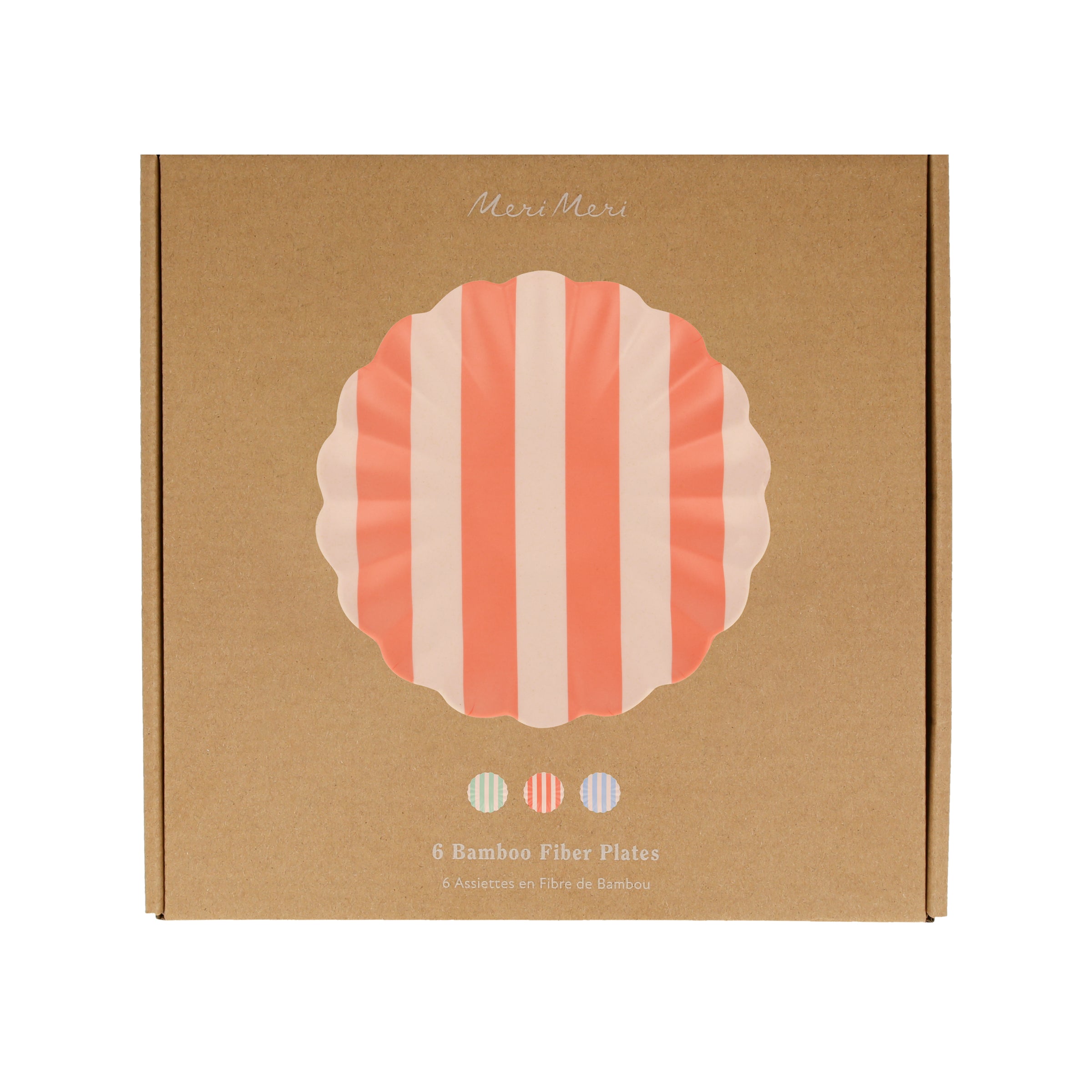 Stripy Reusable Bamboo Small Plates, Set of 6 - Image 8