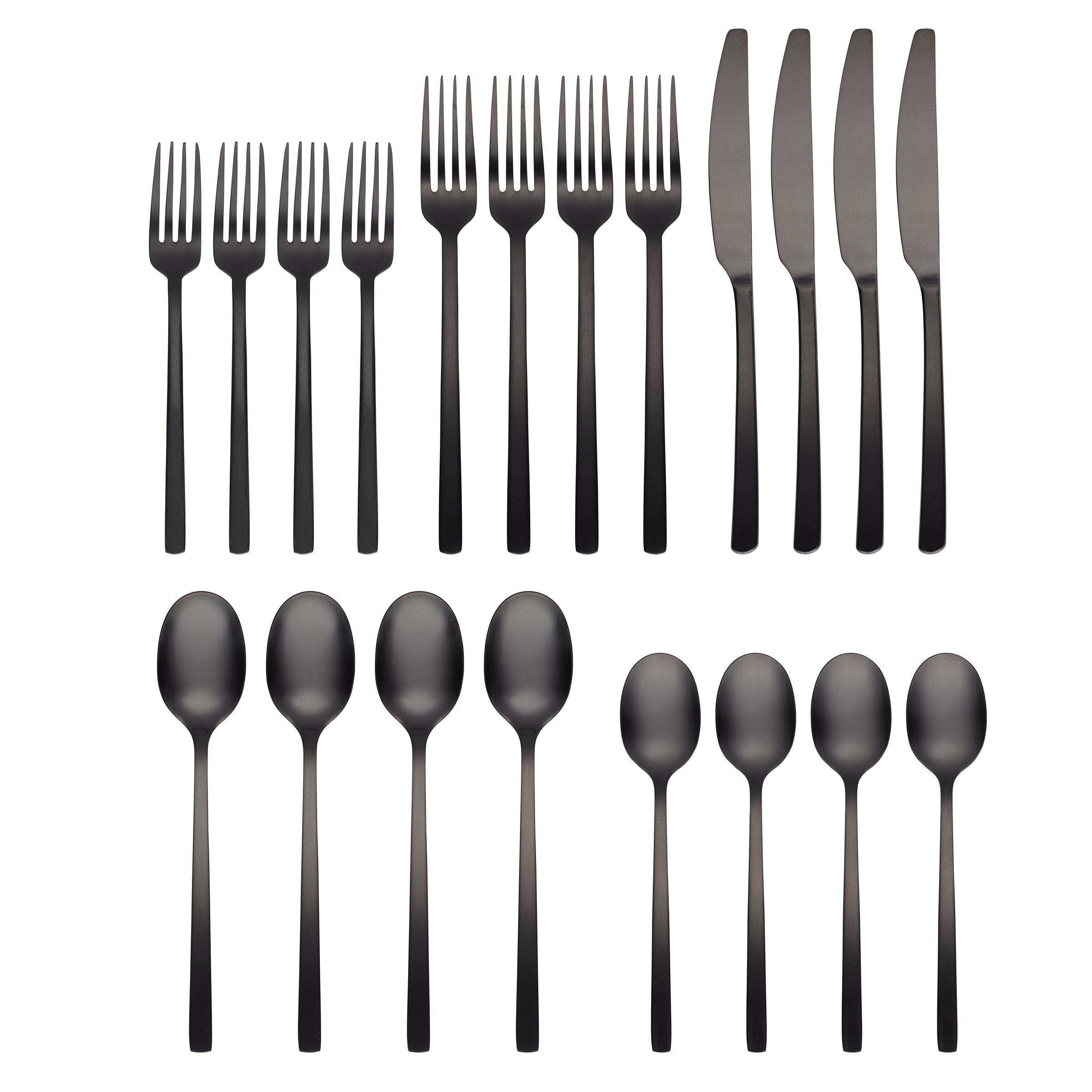 Alternative view of Beacon Black Satin 20 Piece Flatware Set