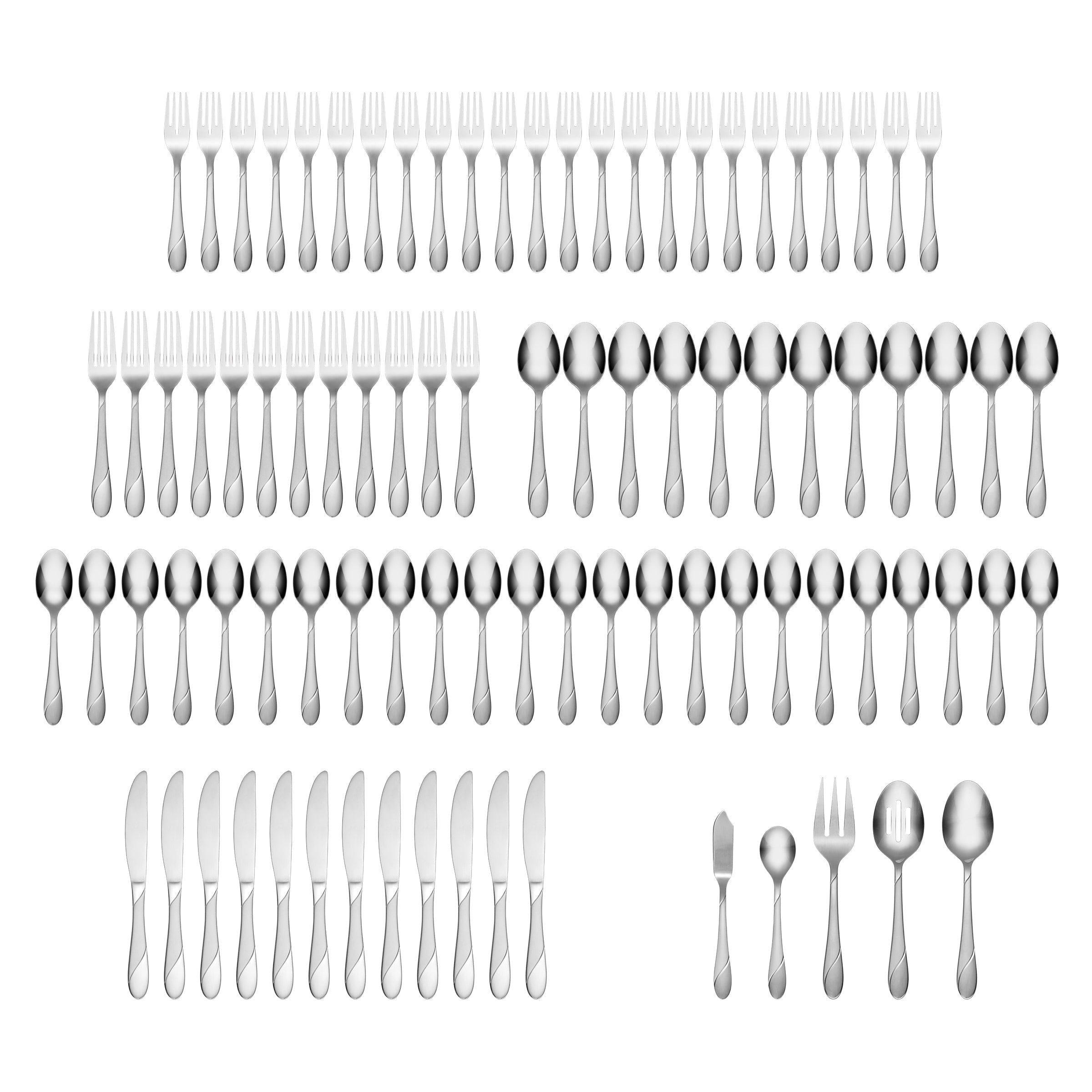 Alternative view of Swirl Sand 89 Piece Flatware Set