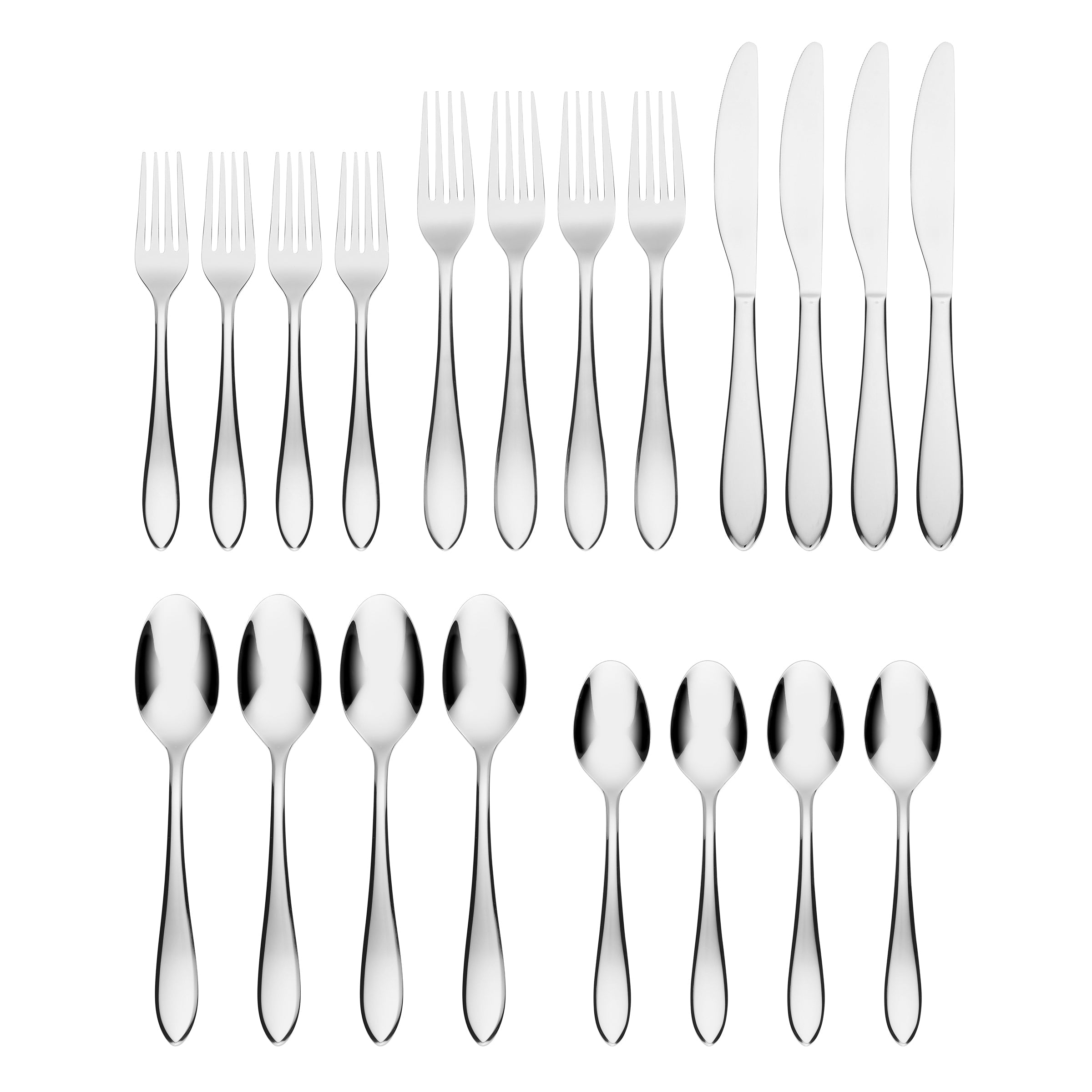 Alternative view of Delia Mirror 20 Piece Flatware Set