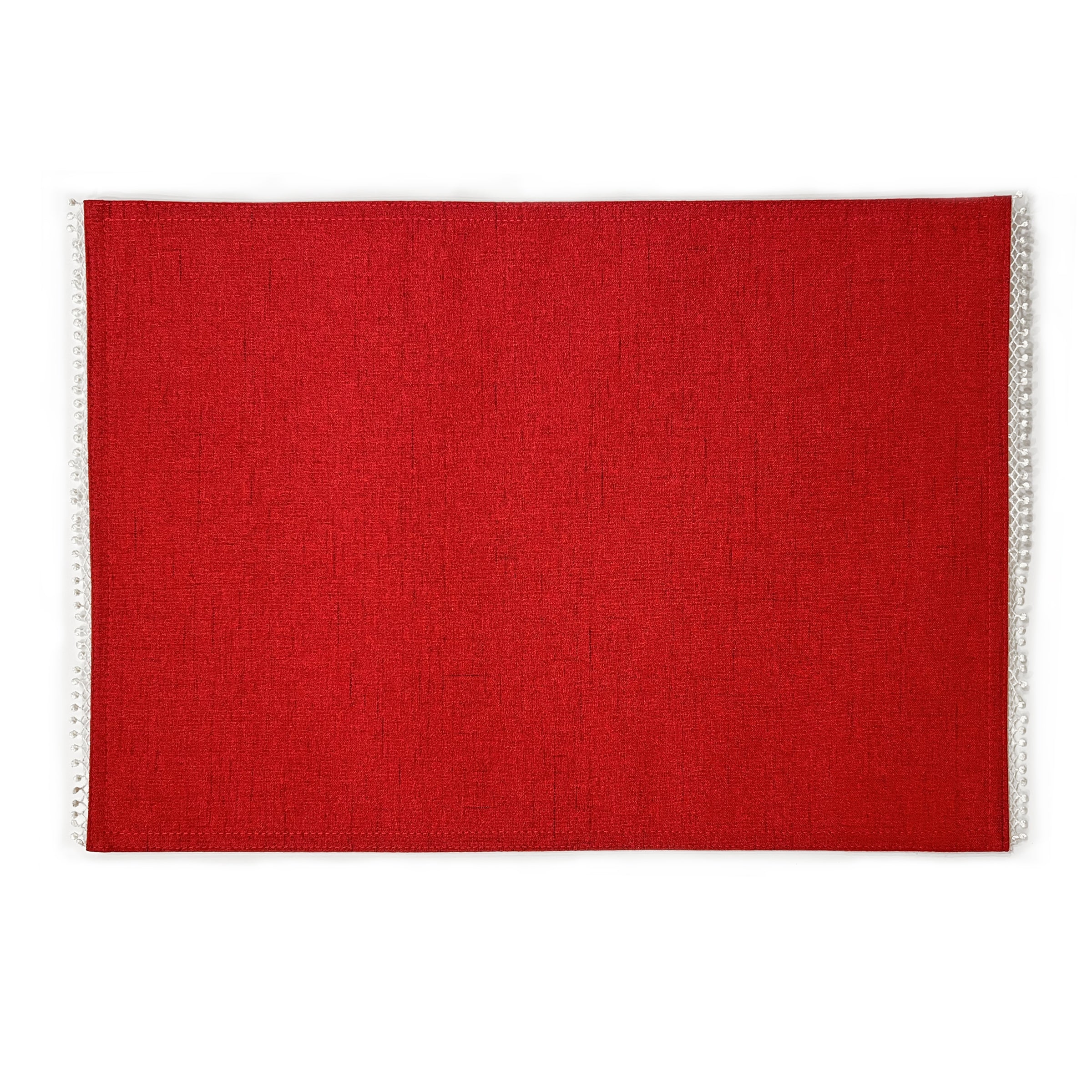 Alternative view of French Perle Red Placemats   Set Of 4