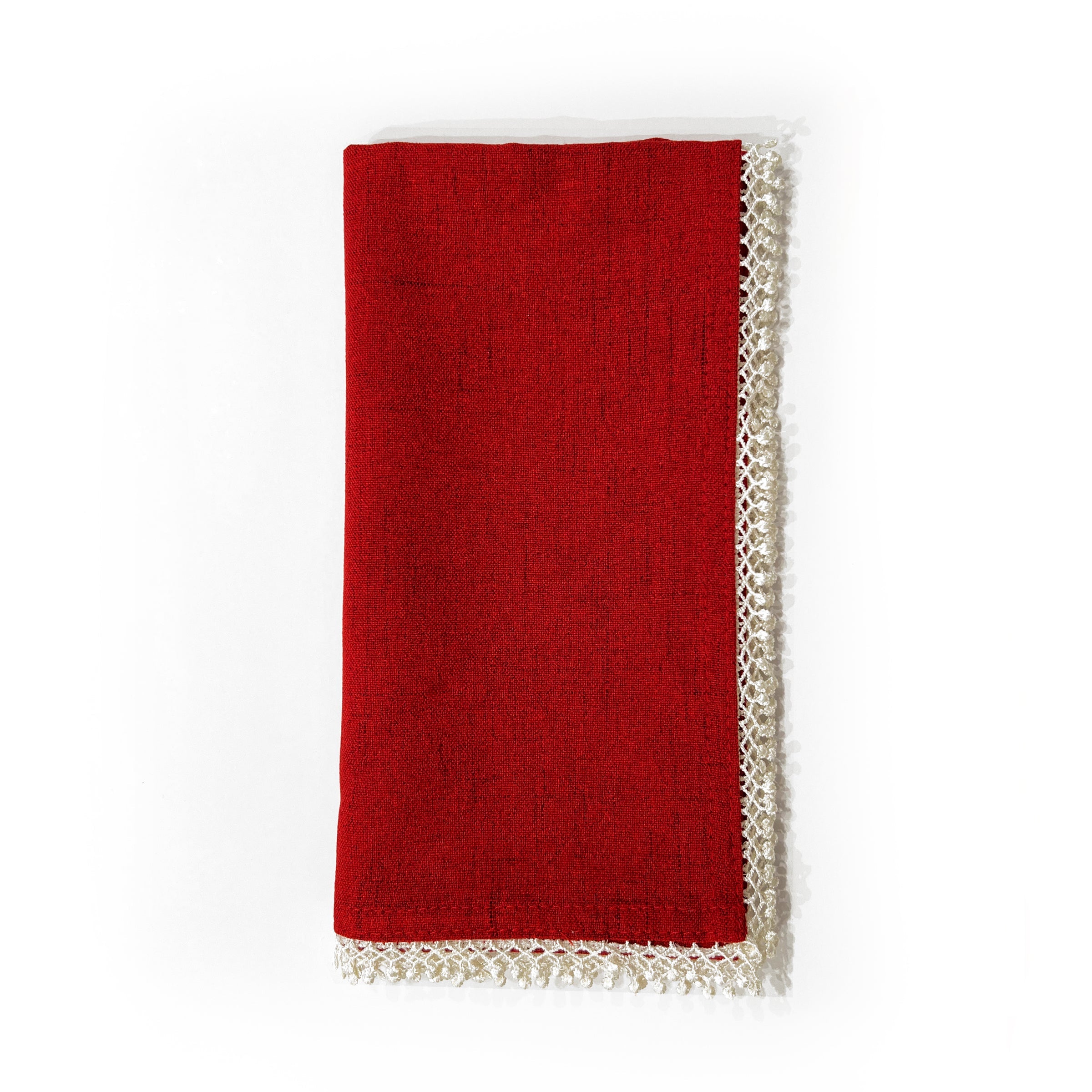 Alternative view of French Perle Red Dinner Napkins   Set Of 4
