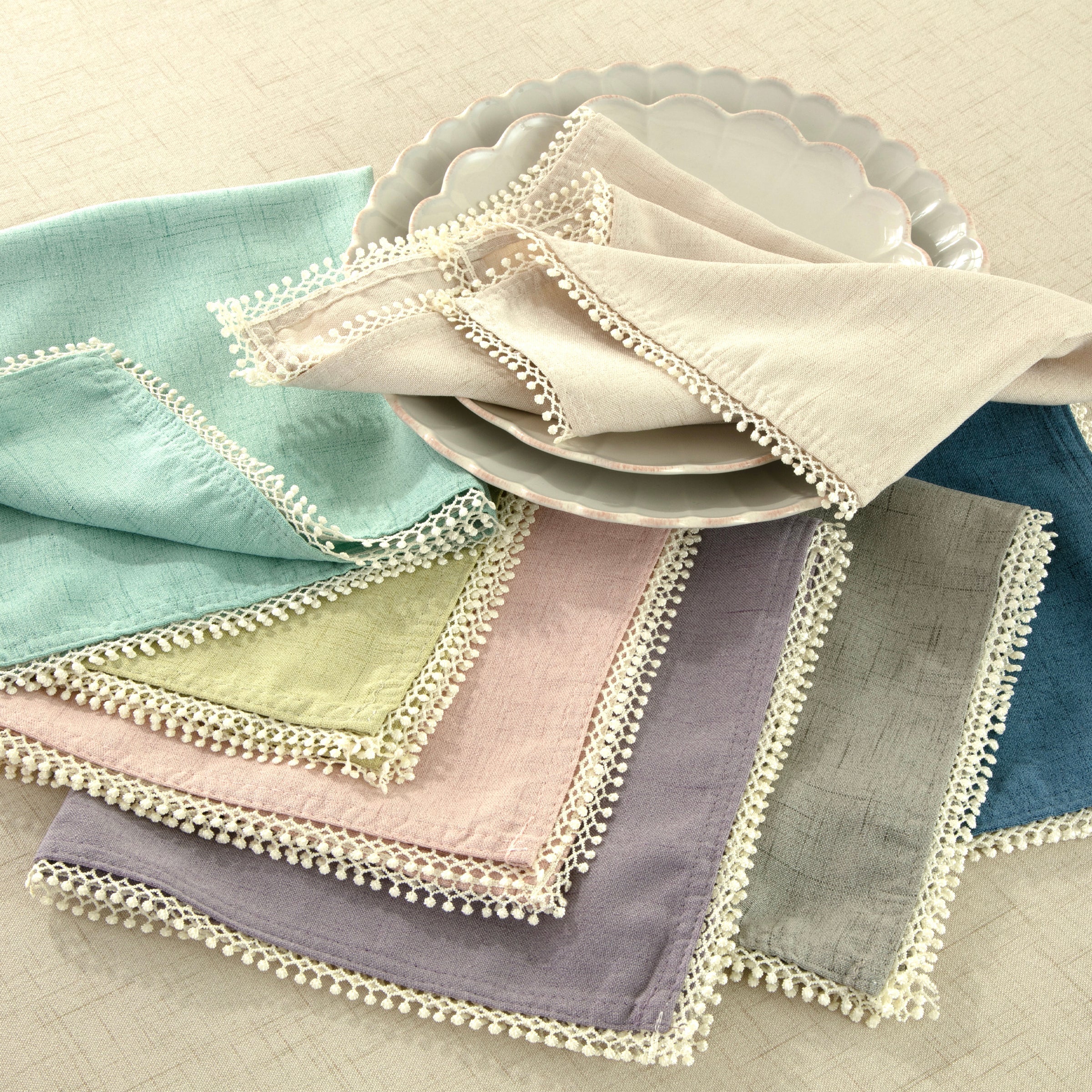 Alternative view of French Perle Blush Dinner Napkins   Set Of 2