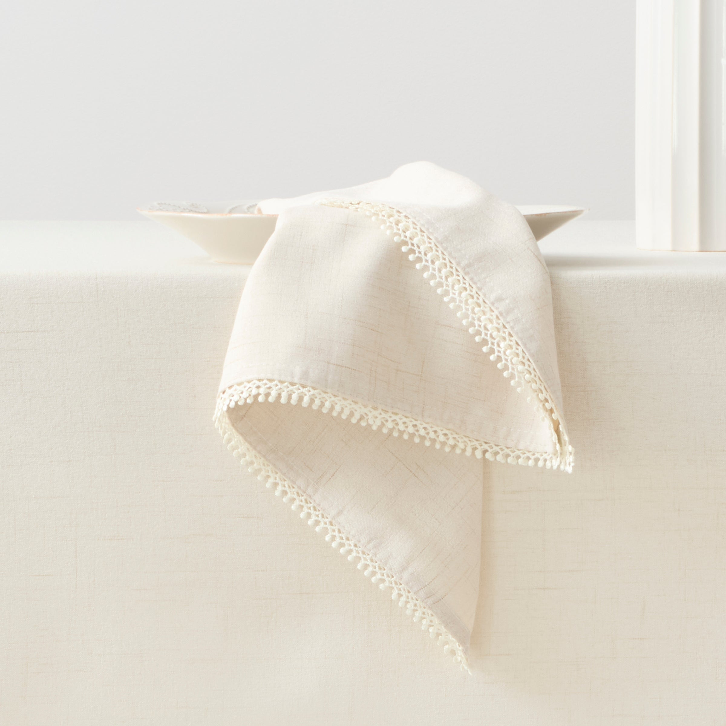 French Perle Natural 19X19 Napkins   Set Of 4