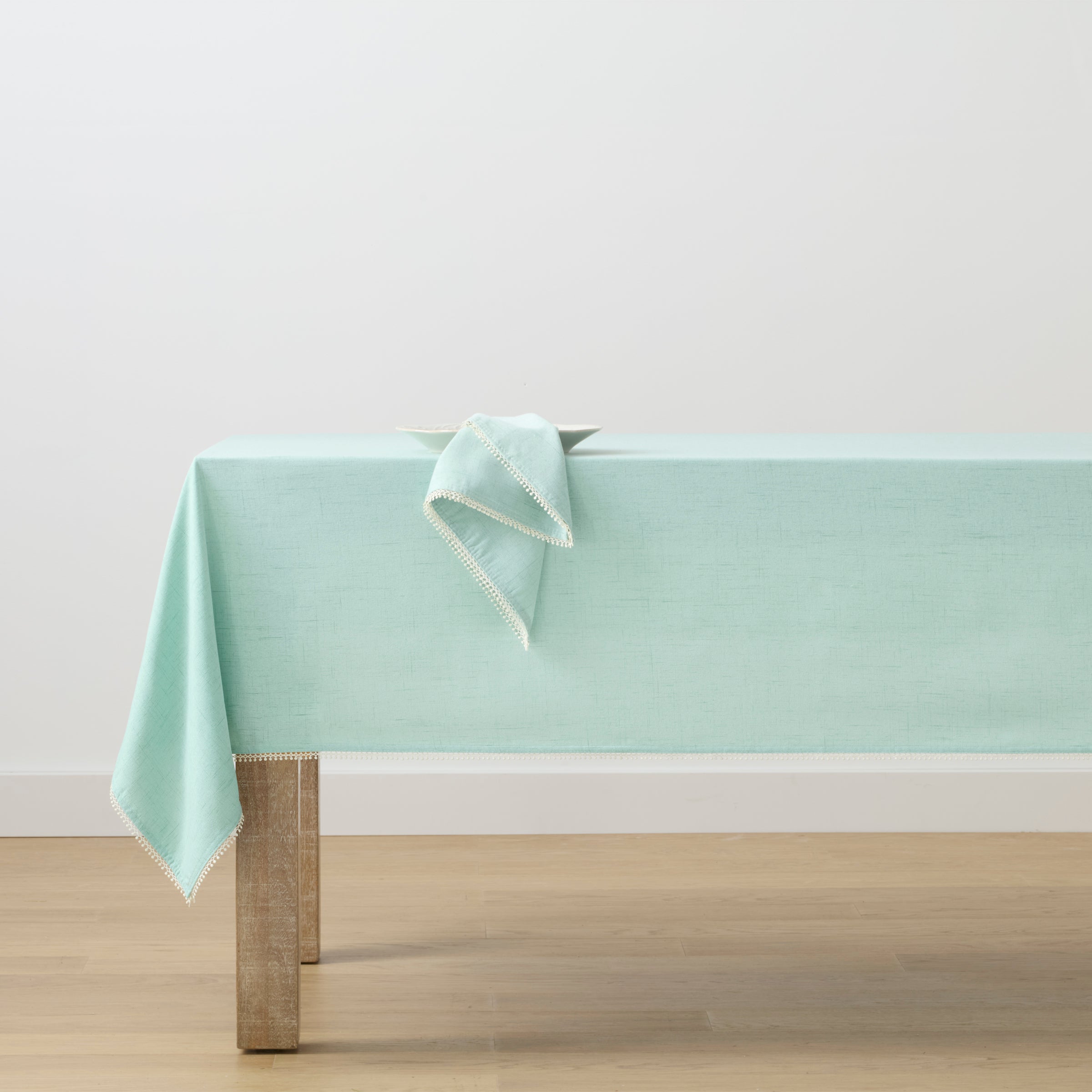 Alternative view of French Perle Ice Blue Tablecloth