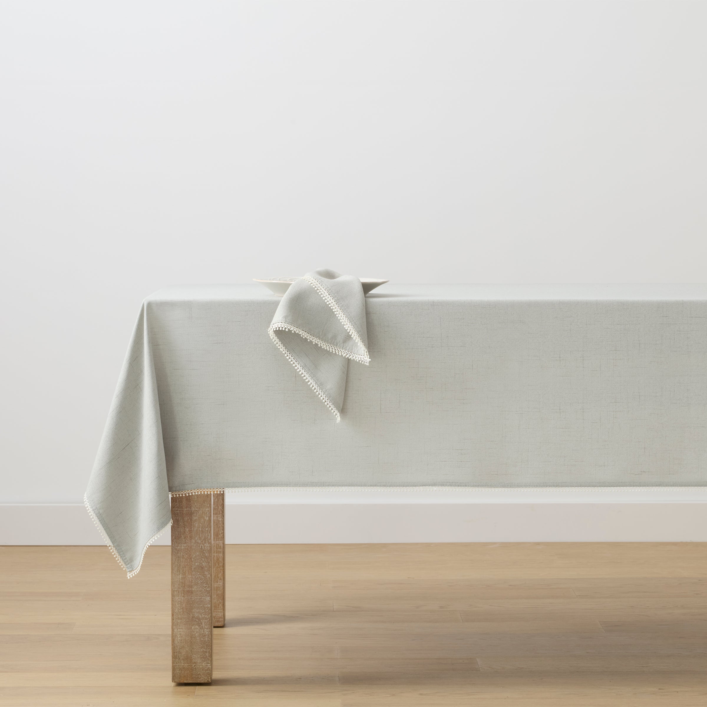 Alternative view of French Perle Dove Grey 60X84 Tablecloth