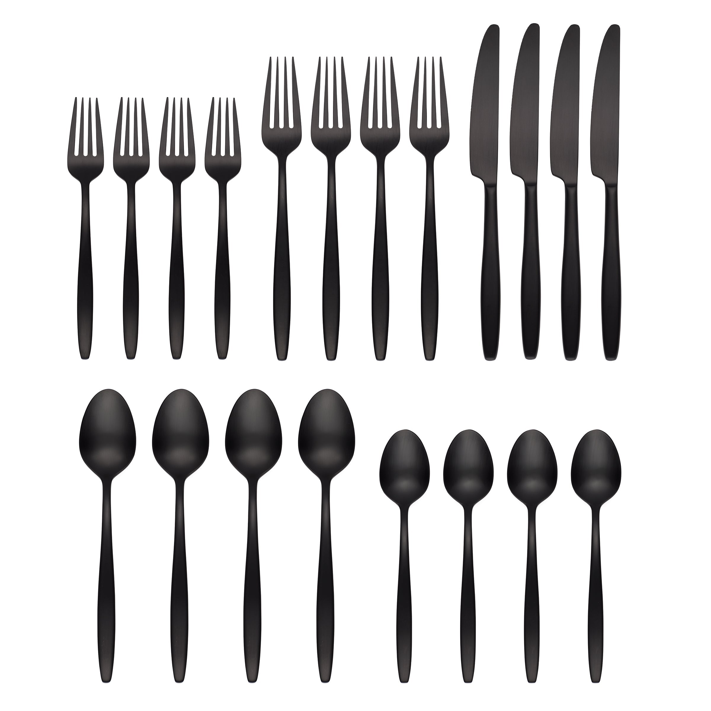 Alternative view of Nylah Black Satin 20 Piece Flatware Set
