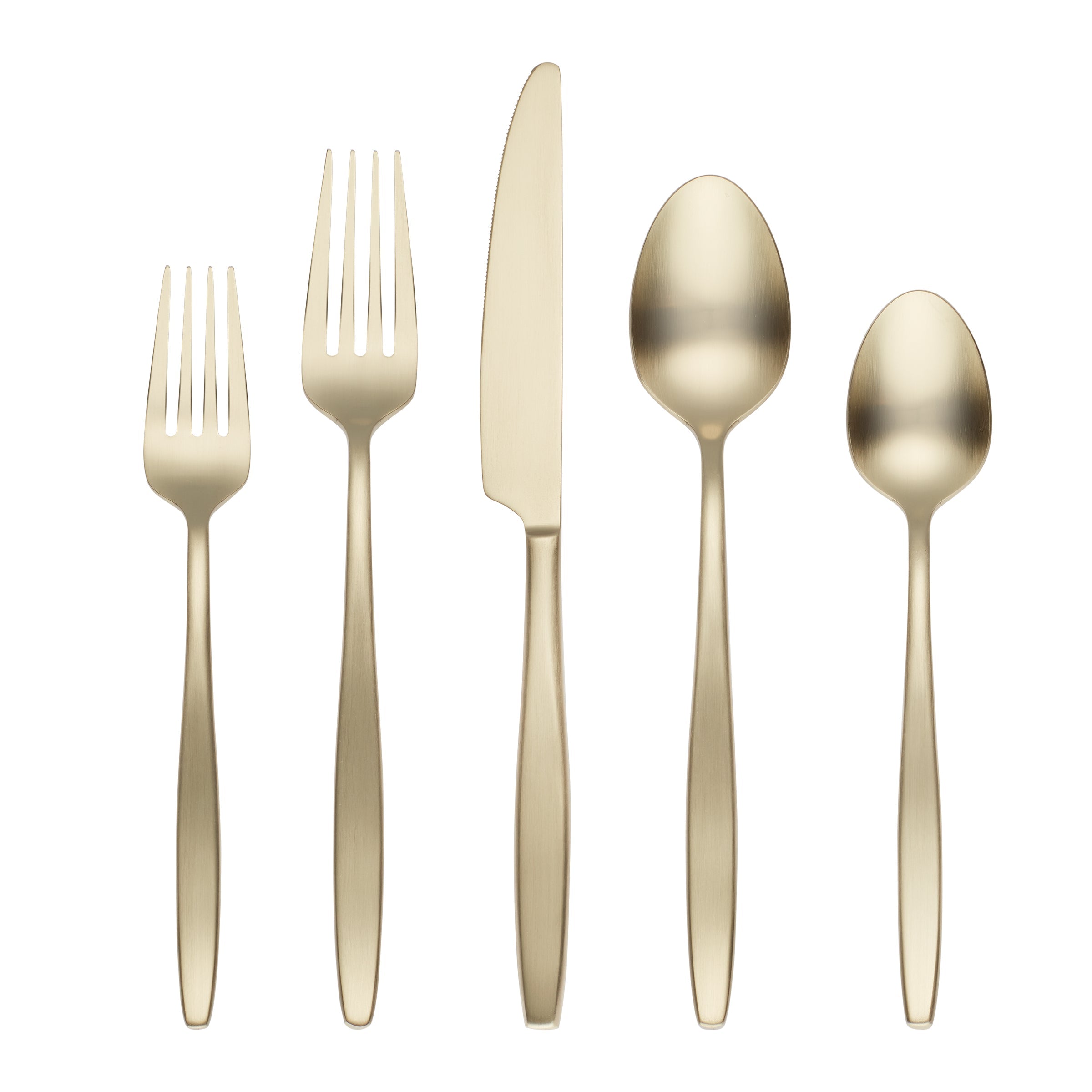 Nylah Champagne Satin 20 Piece Flatware Set
