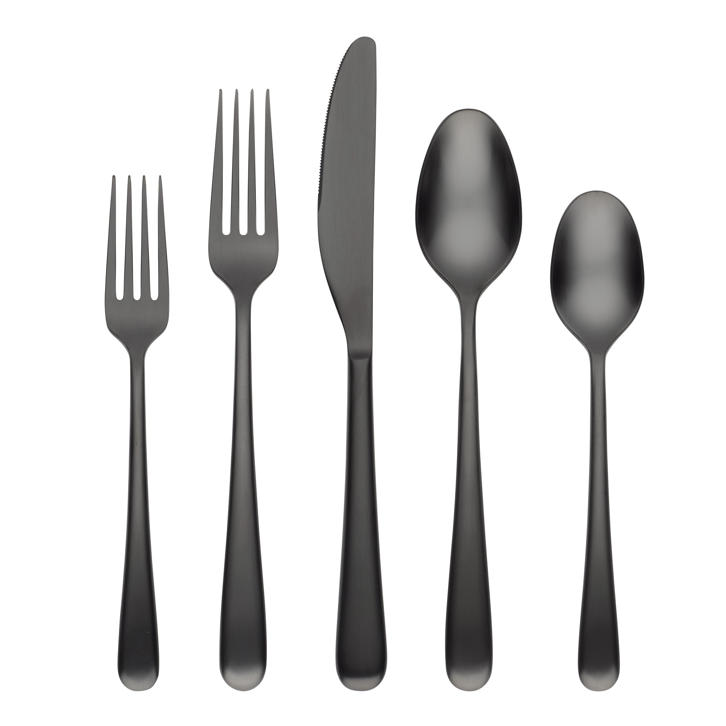 Rafael Black Satin 20 Piece Flatware Set