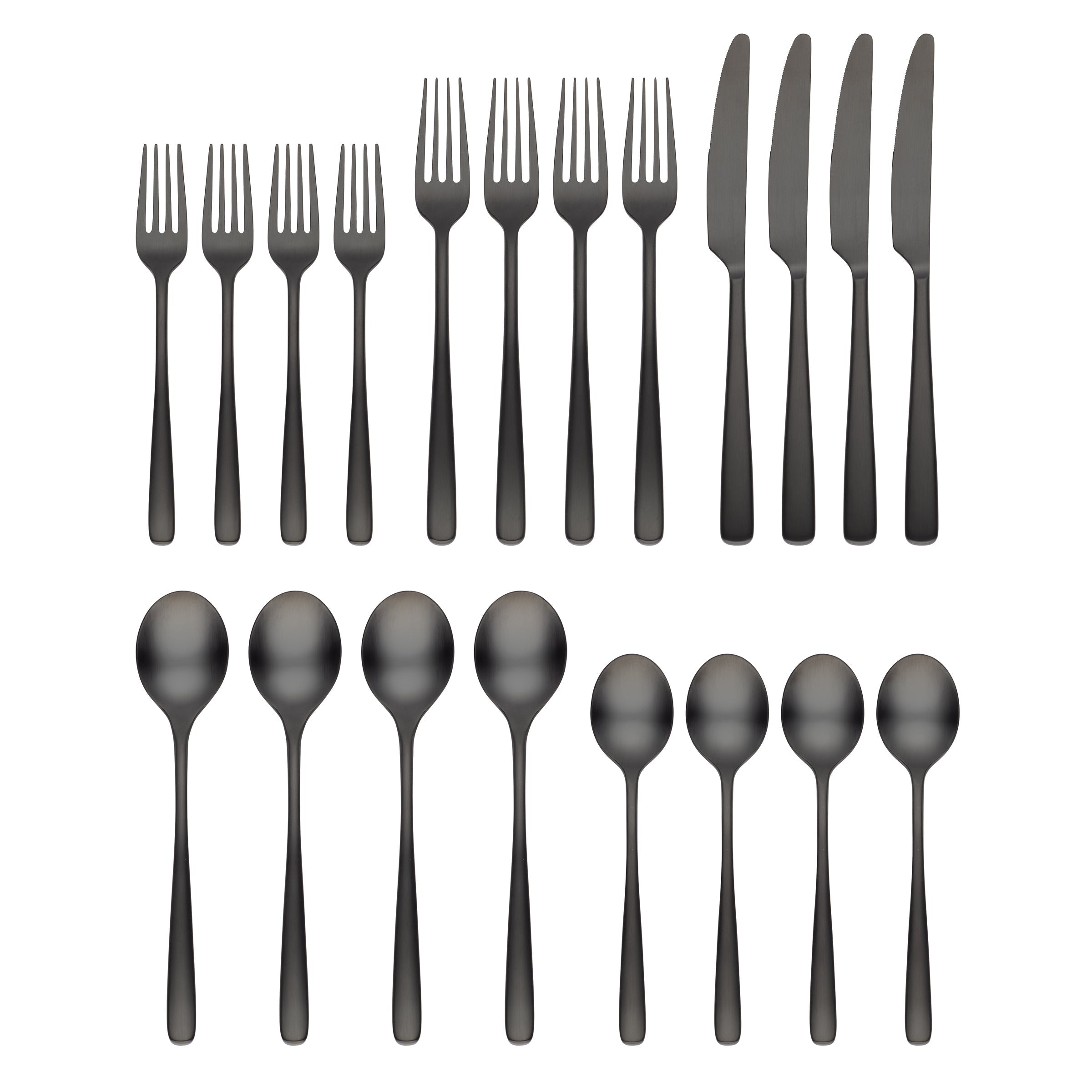 Alternative view of Rise Black 20 Piece Flatware Set