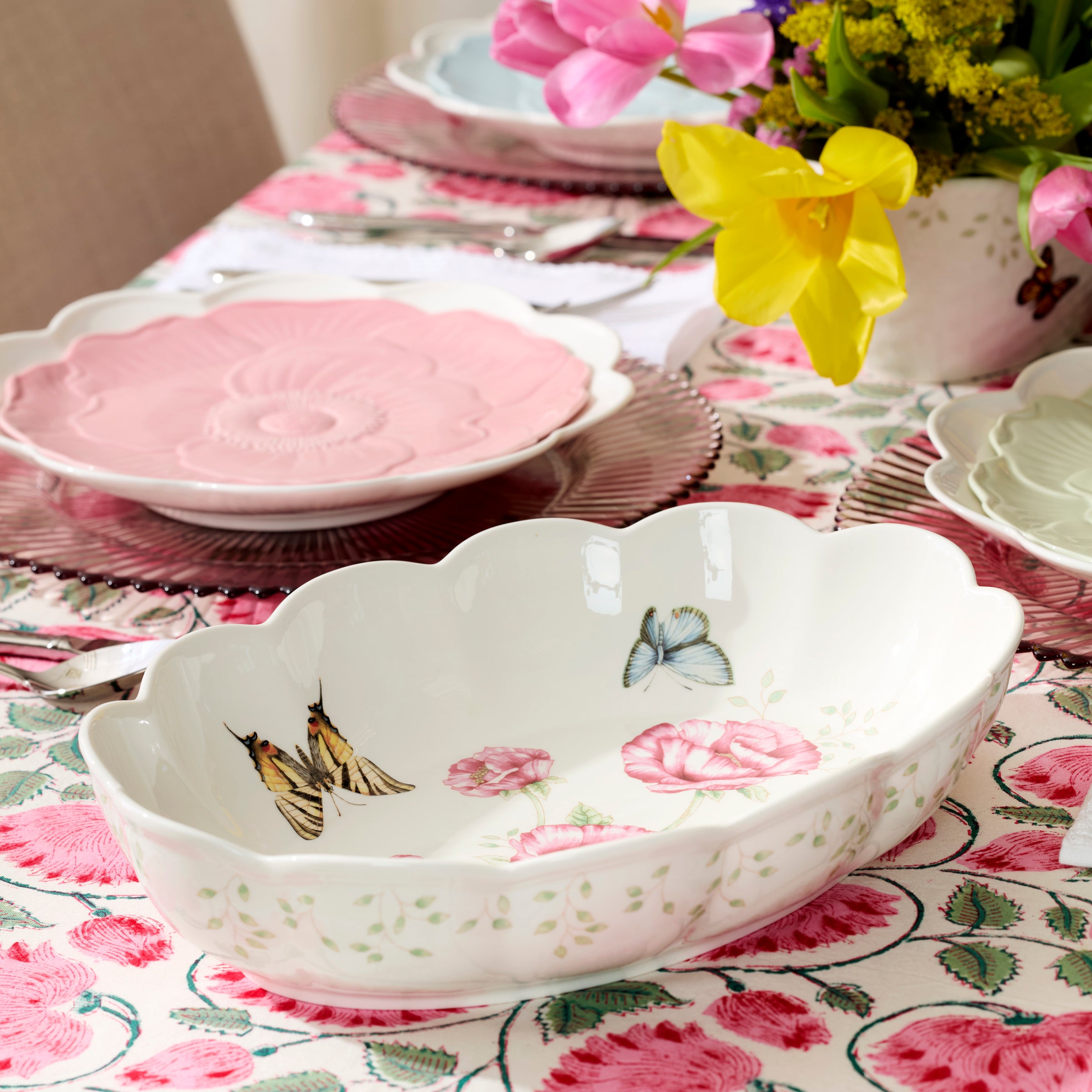 Butterfly Meadow Scalloped Oval Baker - Image 3