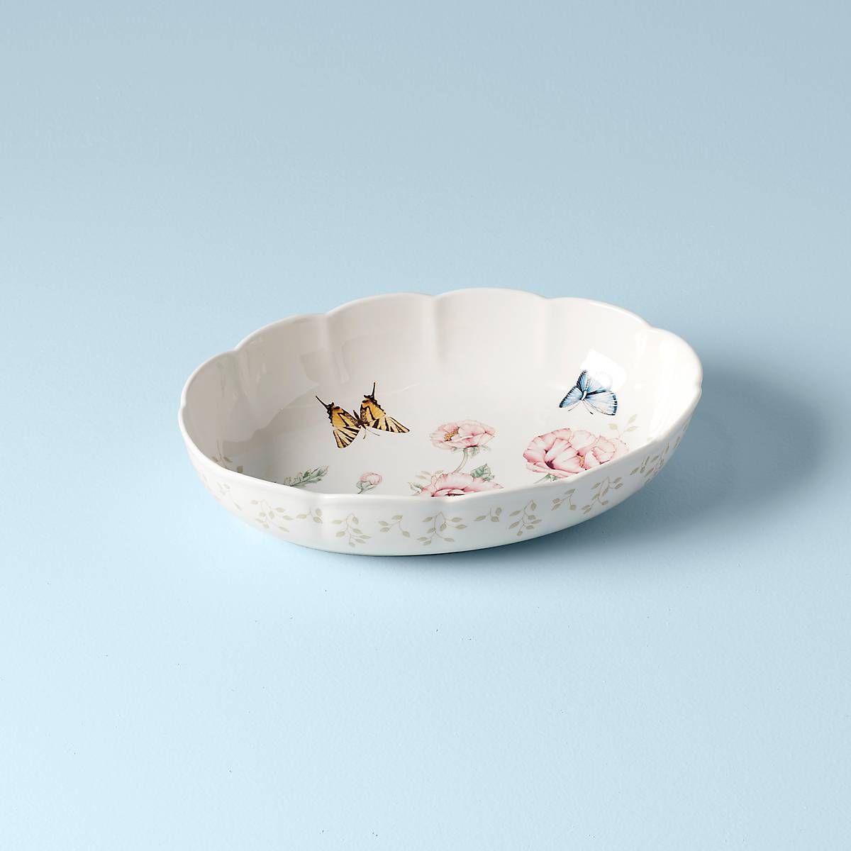 Alternative view of Butterfly Meadow Scalloped Oval Baker