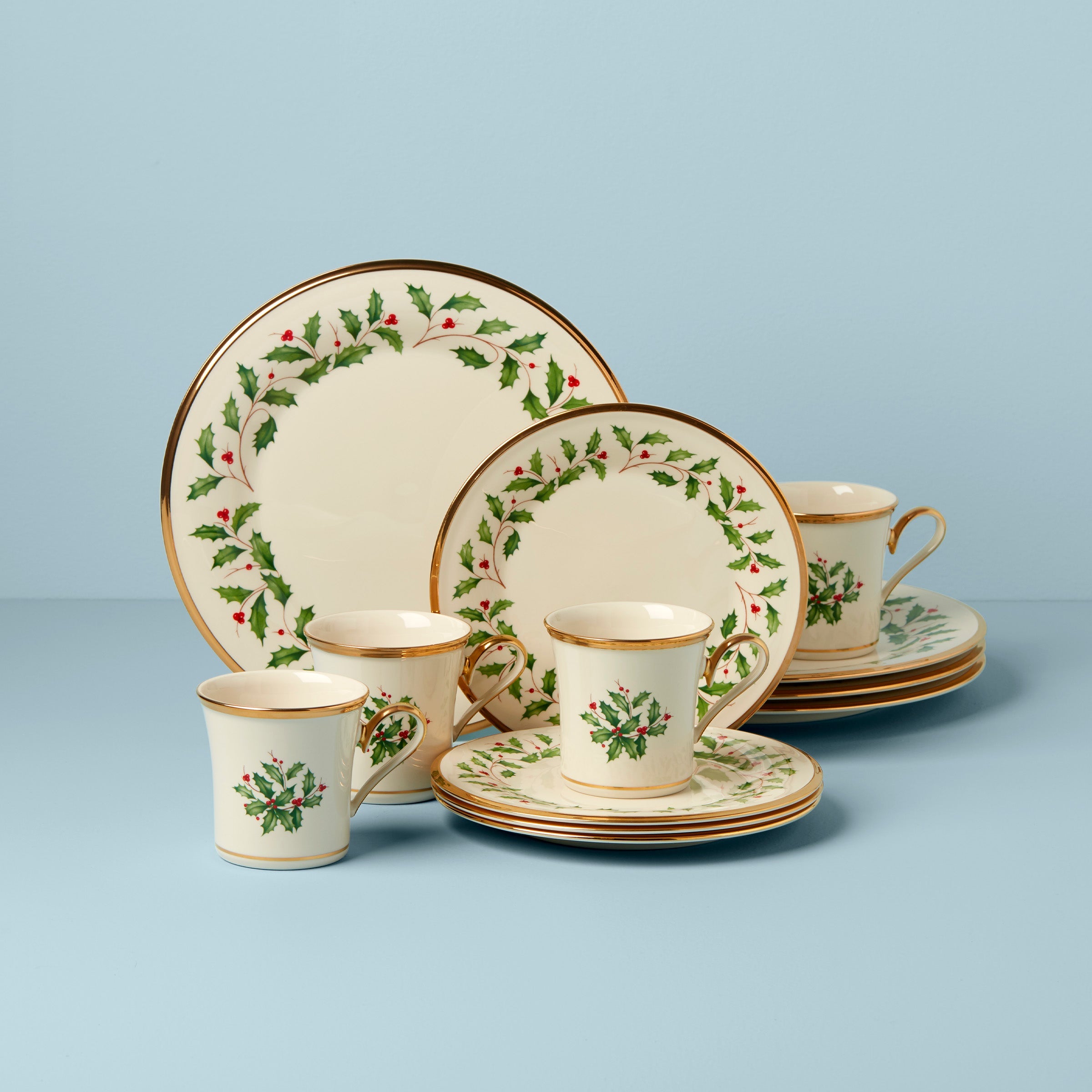 Holiday 12 Piece Plate & Mug Dinnerware Set