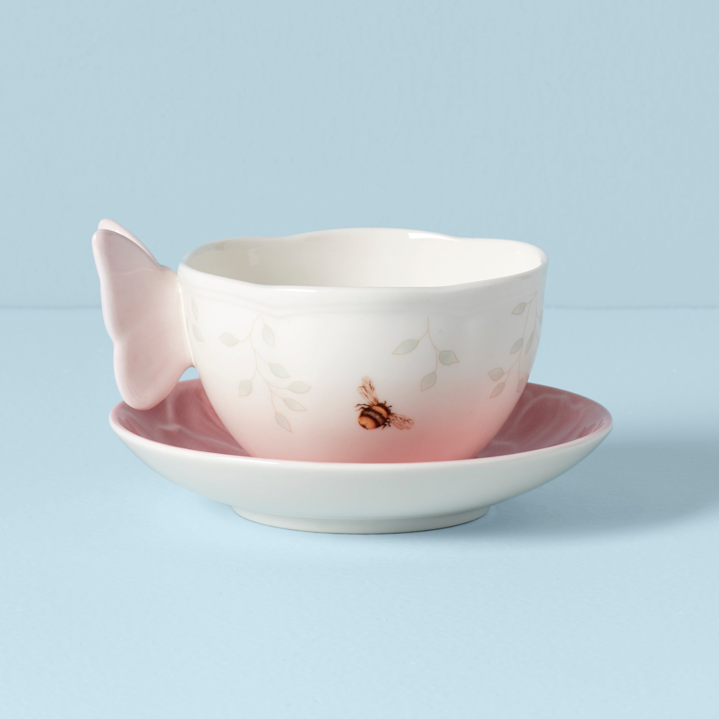 Alternative view of Butterfly Meadow Floral Pink Cup & Saucer