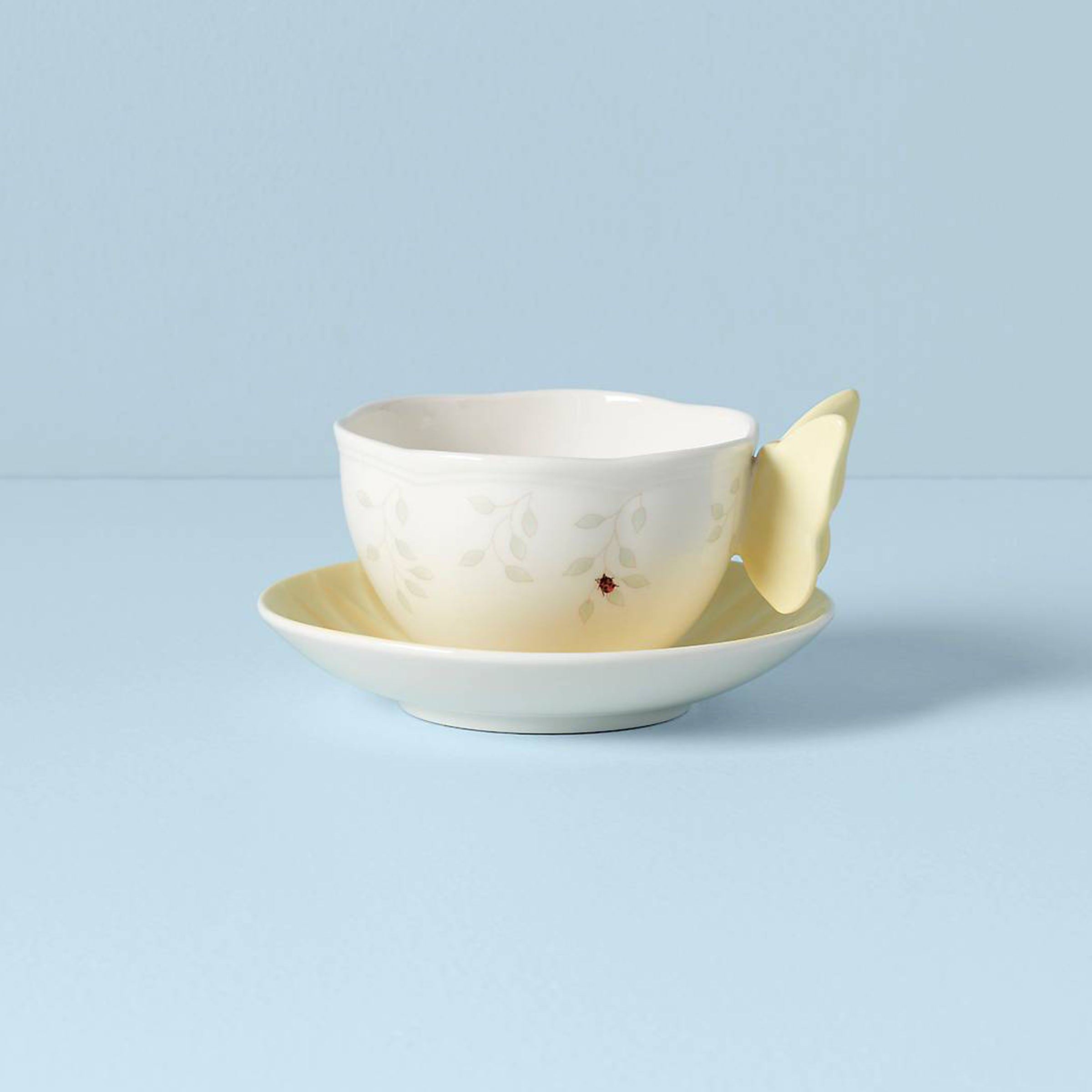 Butterfly Meadow Floral Yellow Cup & Saucer