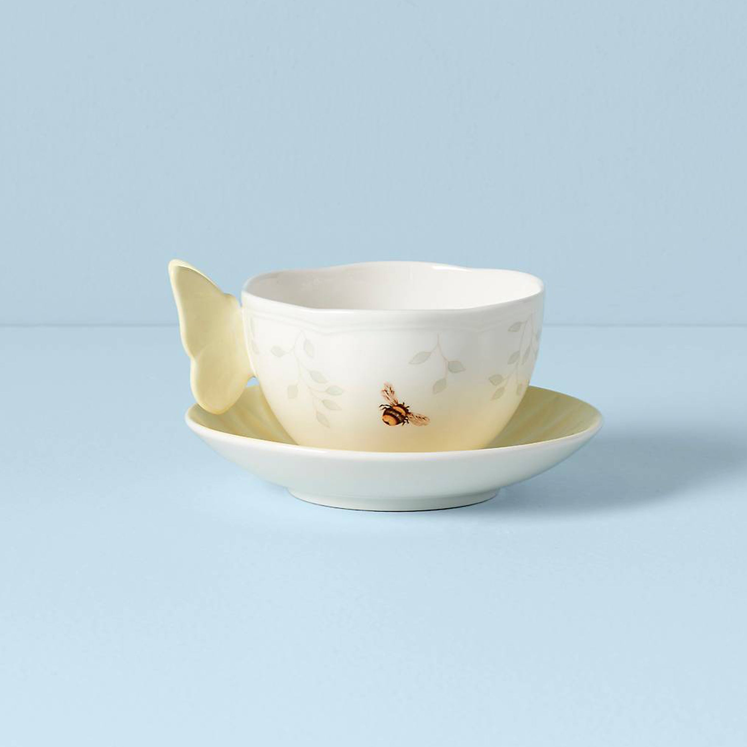 Alternative view of Butterfly Meadow Floral Yellow Cup & Saucer