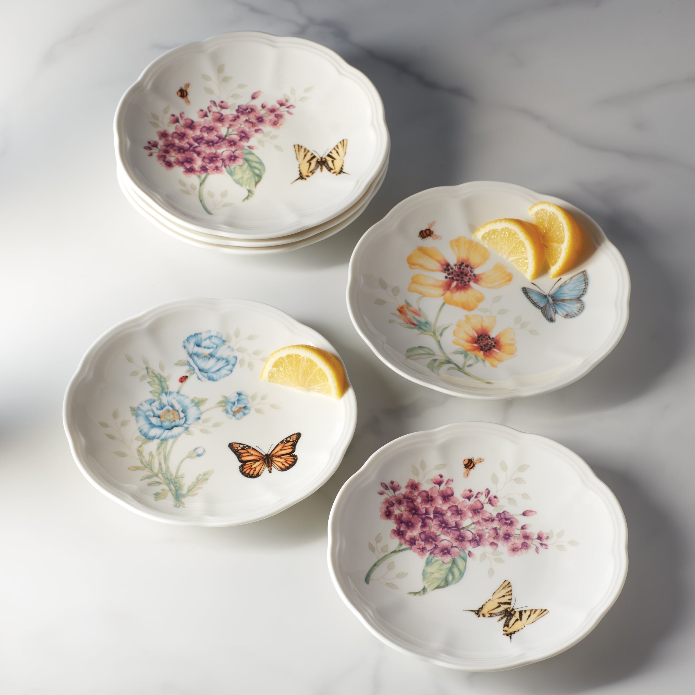 Alternative view of Butterfly Meadow 6 Piece Tidbit Plate Set