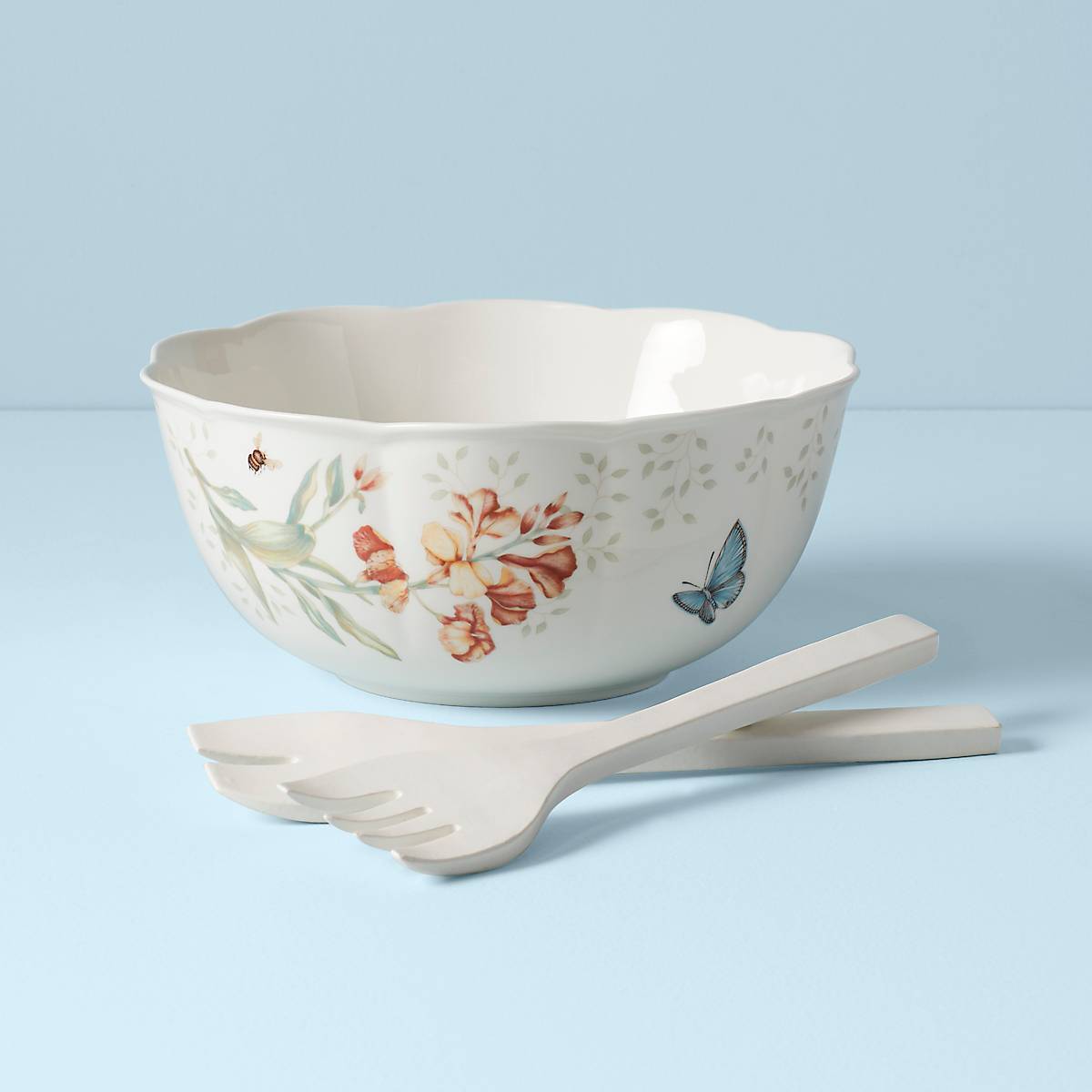 Alternative view of Butterfly Meadow Salad Bowl & Servers