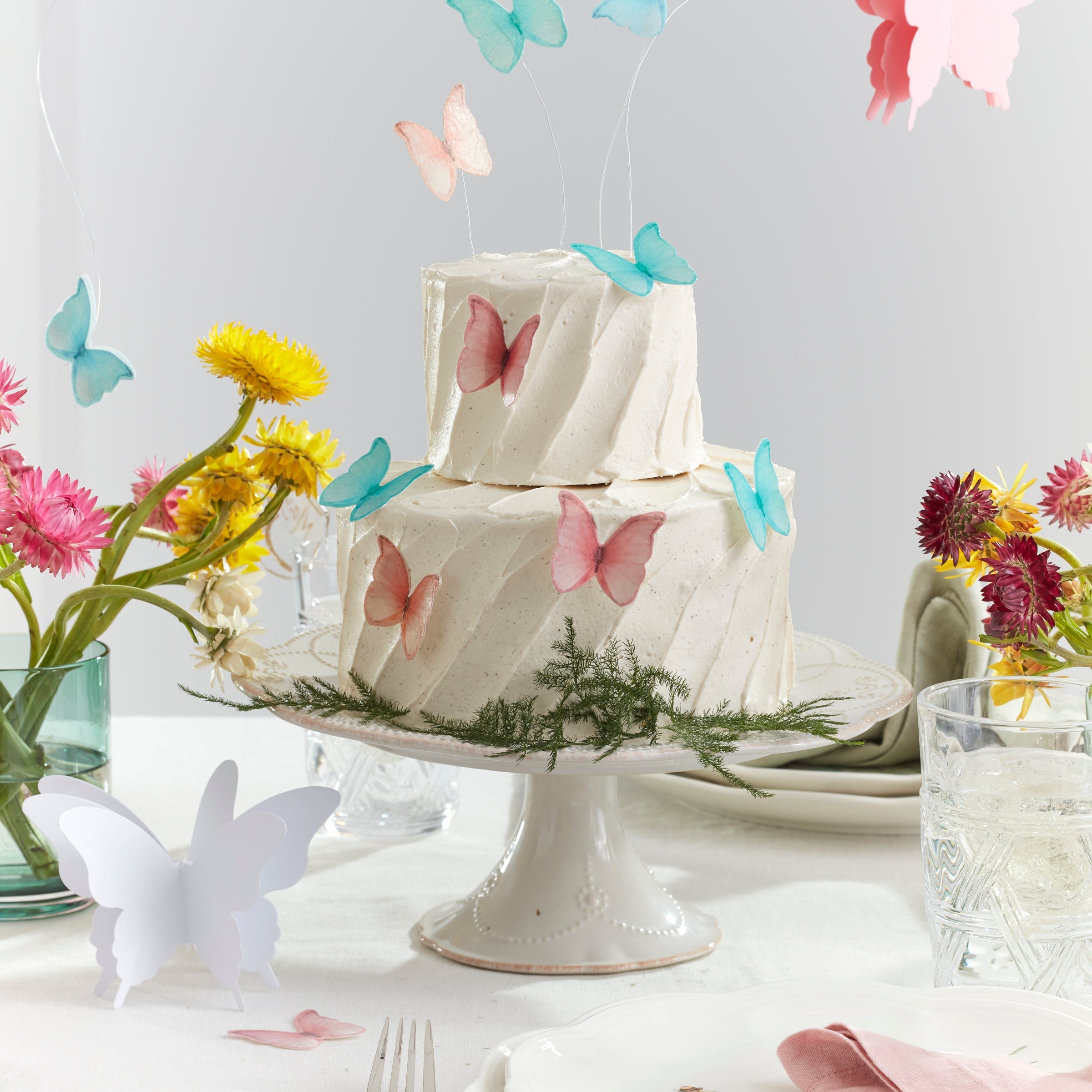 French Perle White Pedestal Cake Plate - Image 3