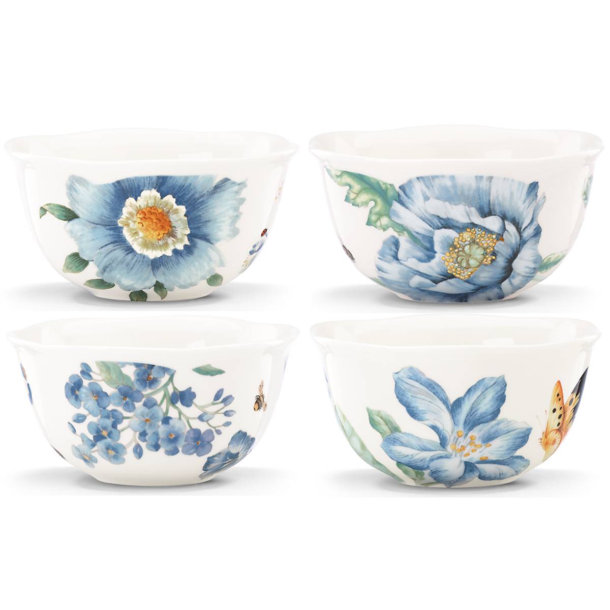 Alternative view of Butterfly Meadow Blue Dessert Bowls   Set of 4