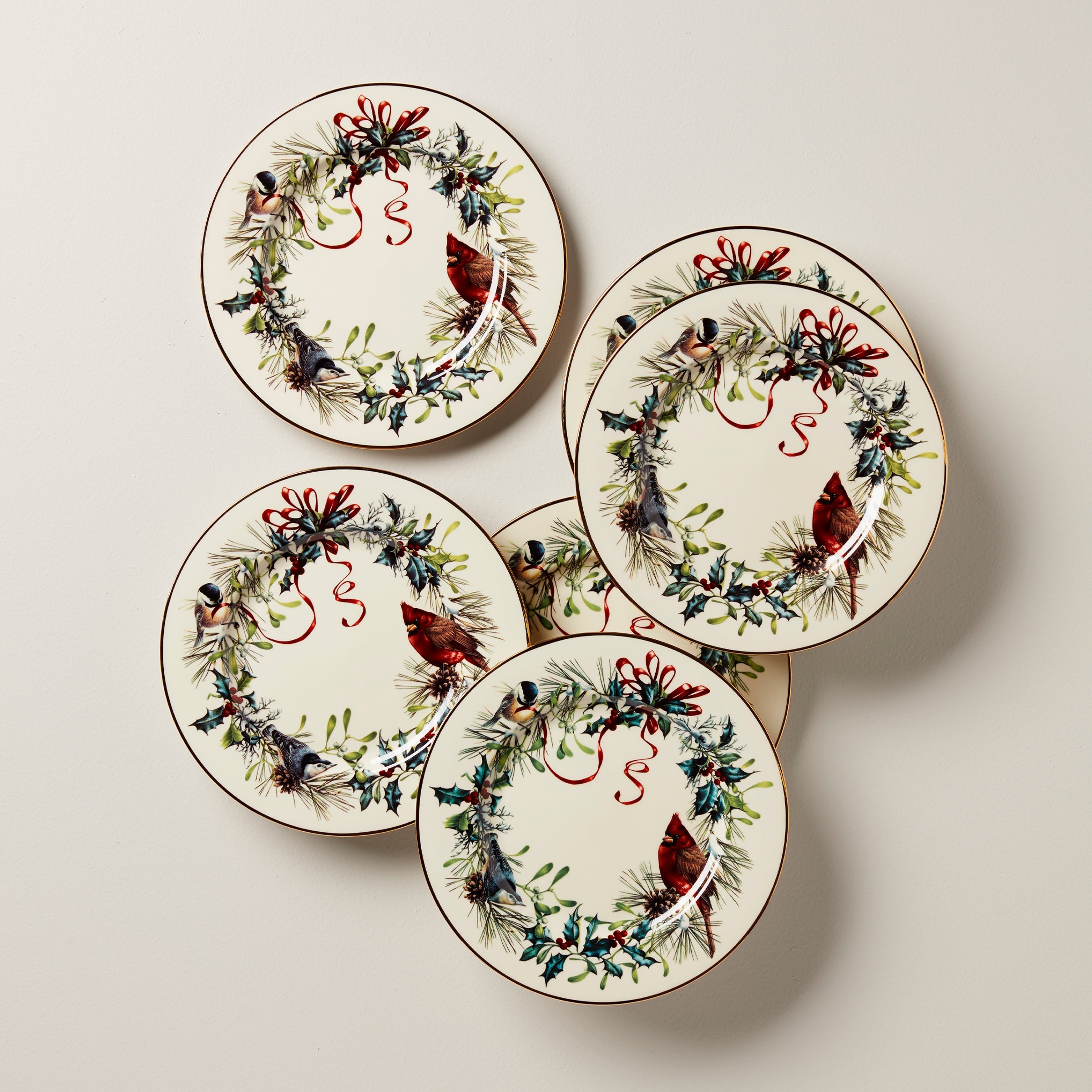 Winter Greetings 6 Piece Salad Plate Set