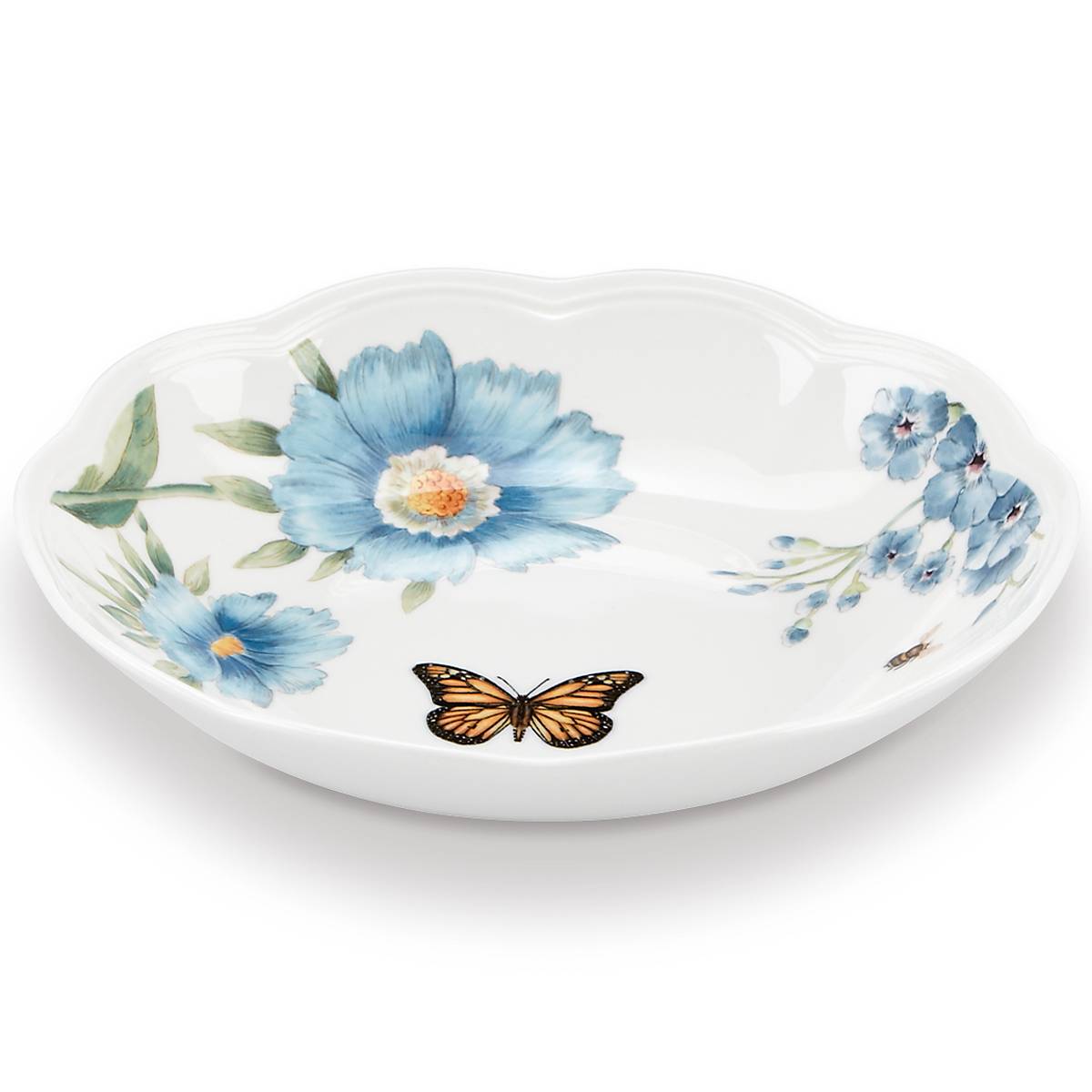 Butterfly Meadow Blue Pasta Bowl