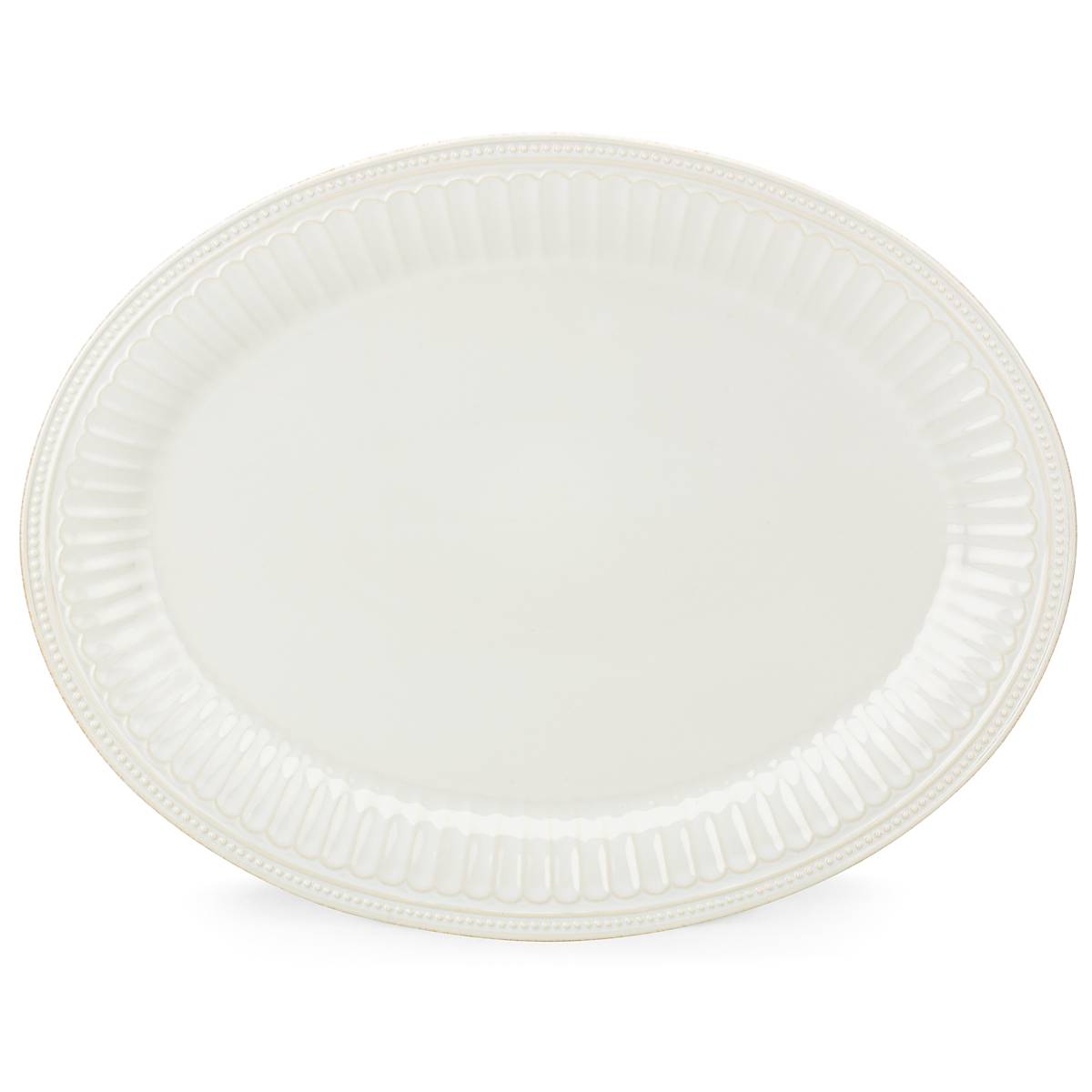 Alternative view of French Perle Groove White Platter