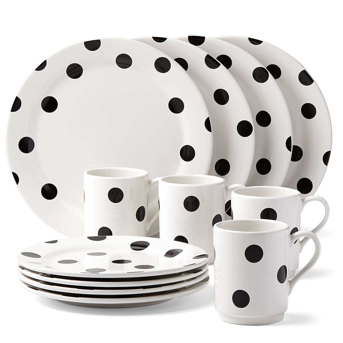 Deco Dot 12 Piece Dinnerware Set