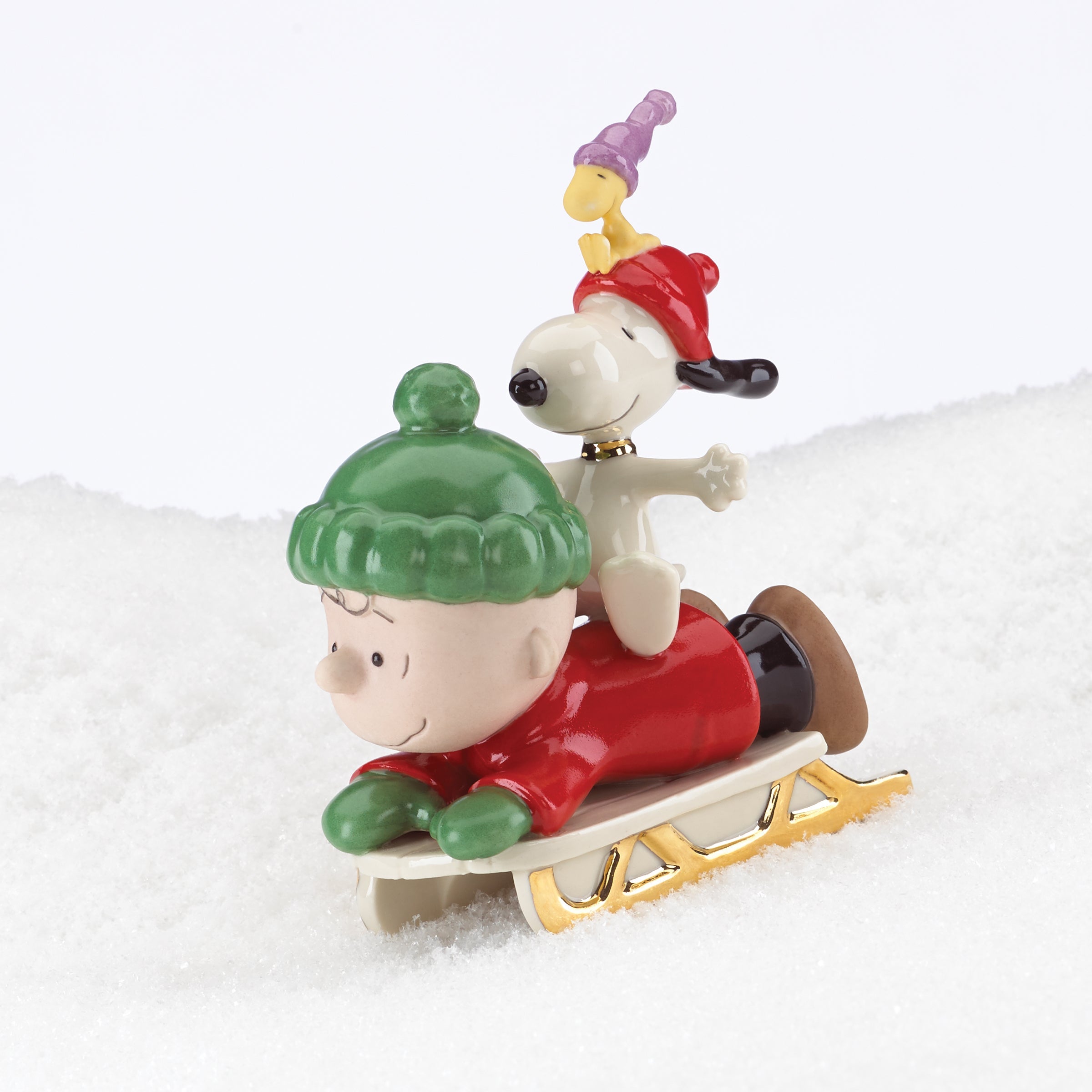Alternative view of Snoopy Sledding Adventure Figurine