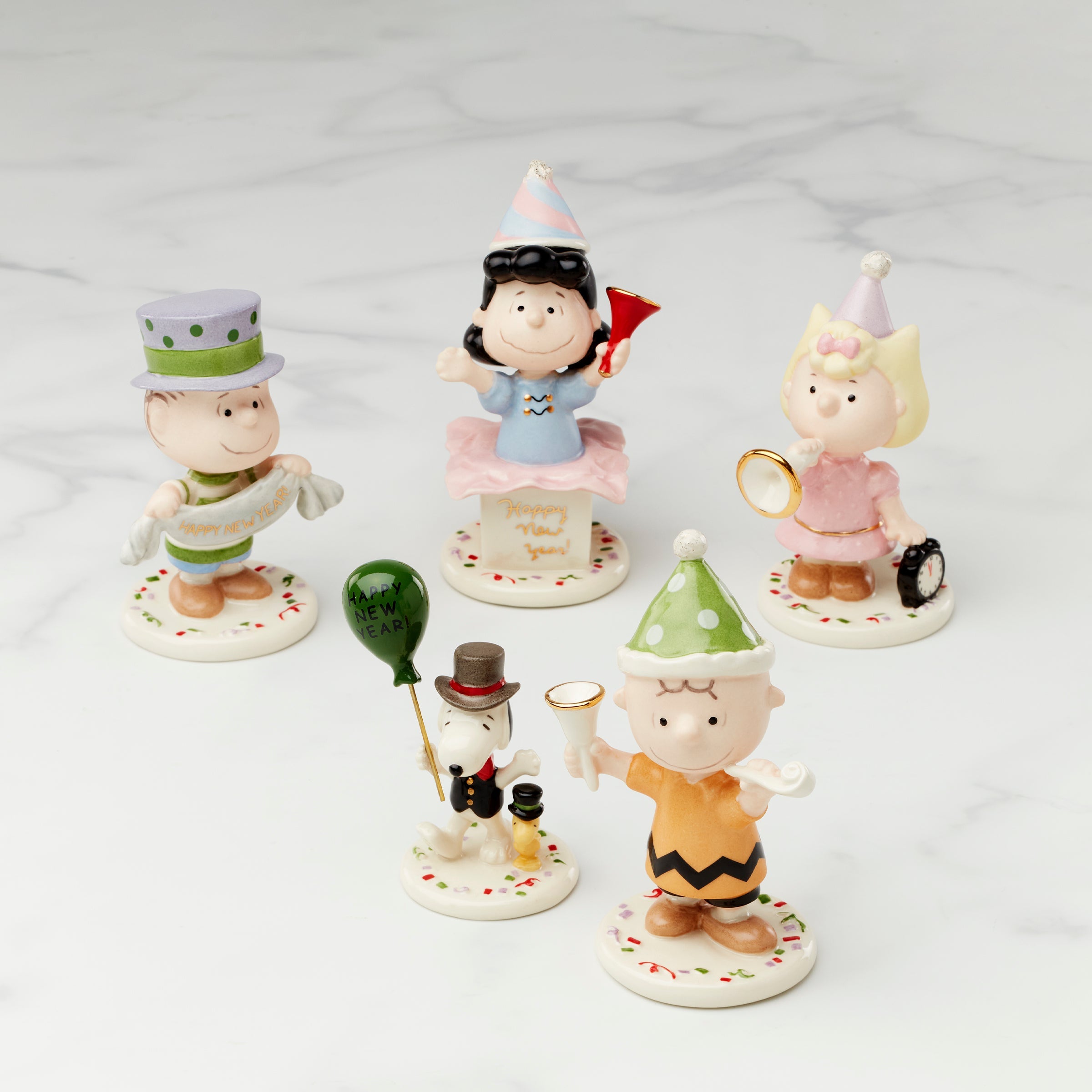 Peanuts 5 Piece New Year Figurine Set