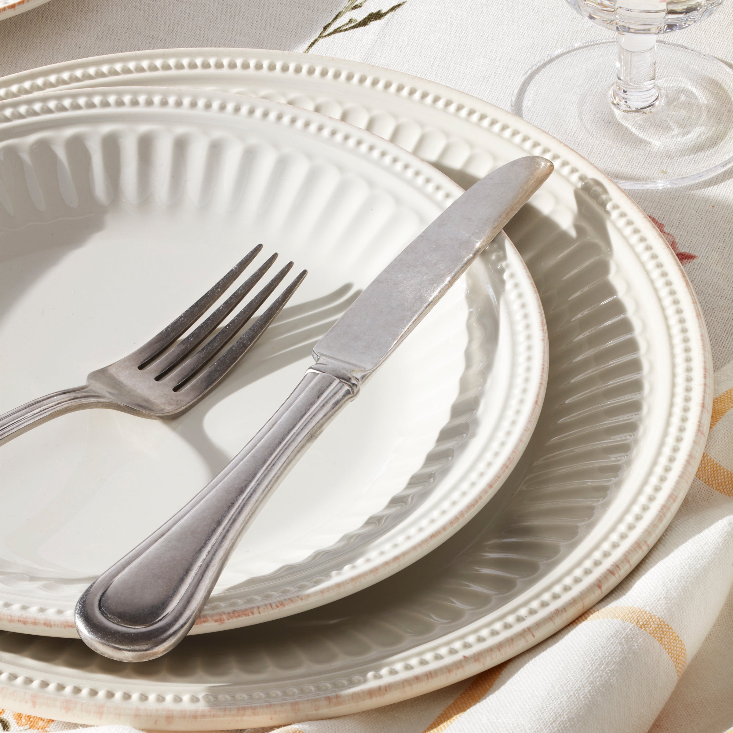 Alternative view of French Perle Groove 24 Piece Dinnerware Set