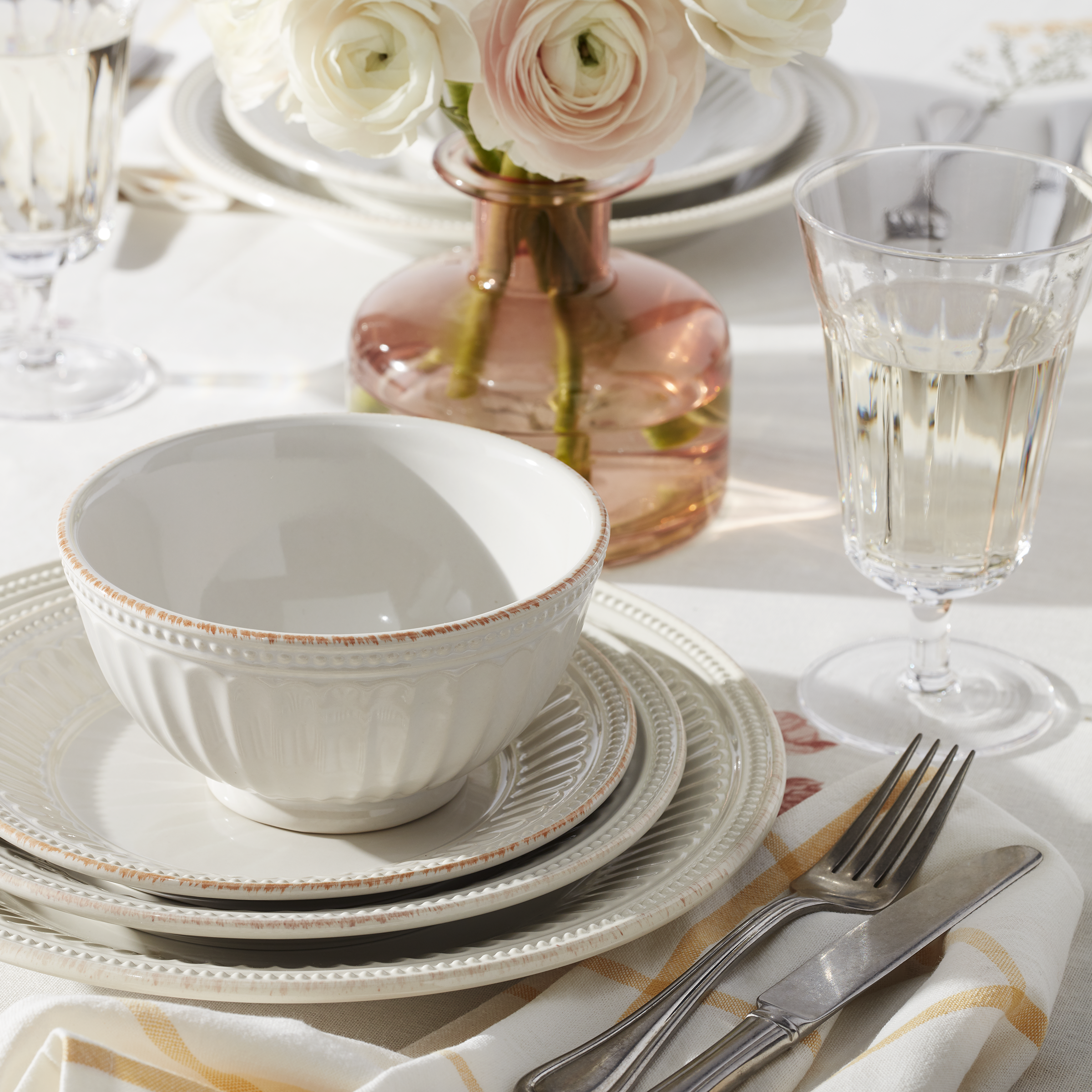 French Perle Groove All Purpose Bowls Set of 4 - Image 2