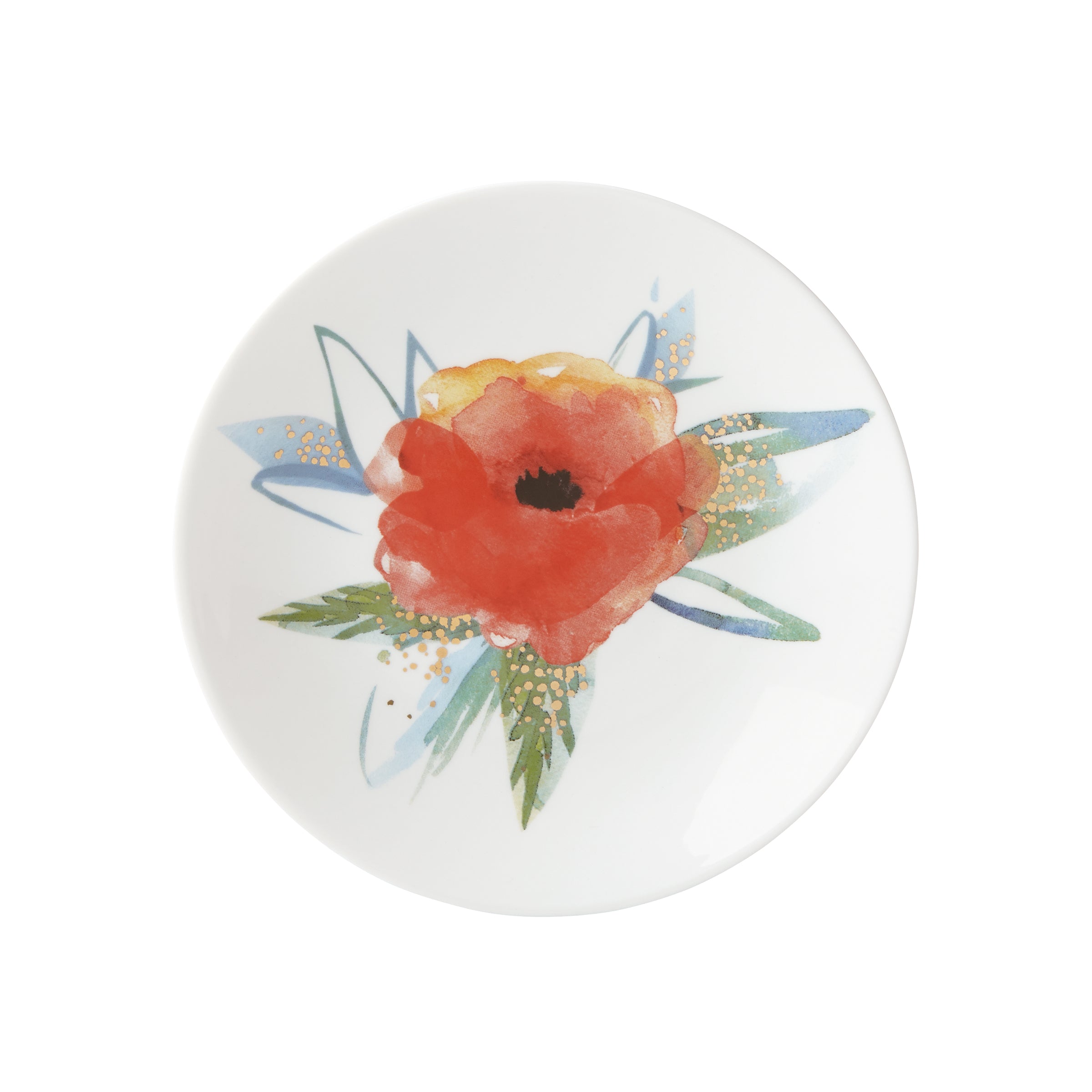 Passion Bloom Tidbit Plate, Persimmon