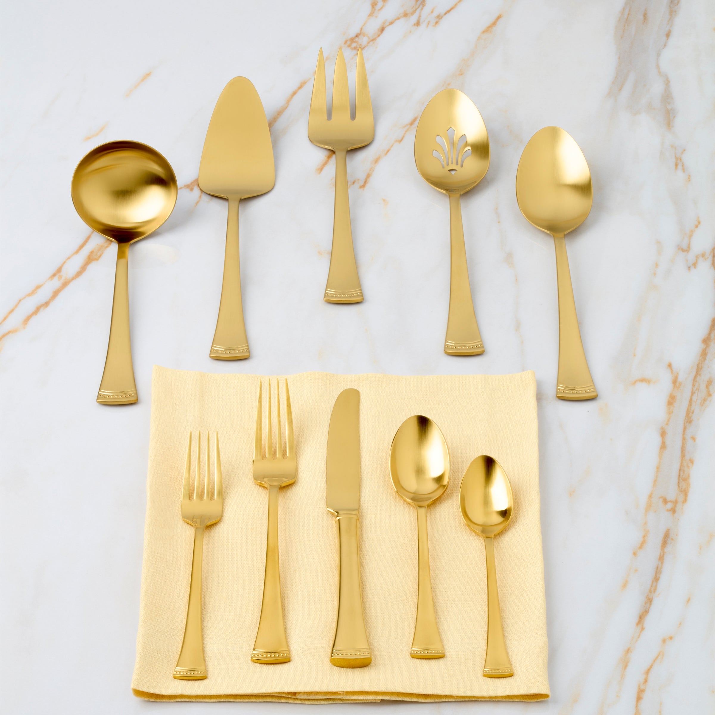 Alternative view of Portola Gold Satin 5 Piece Hostess Set