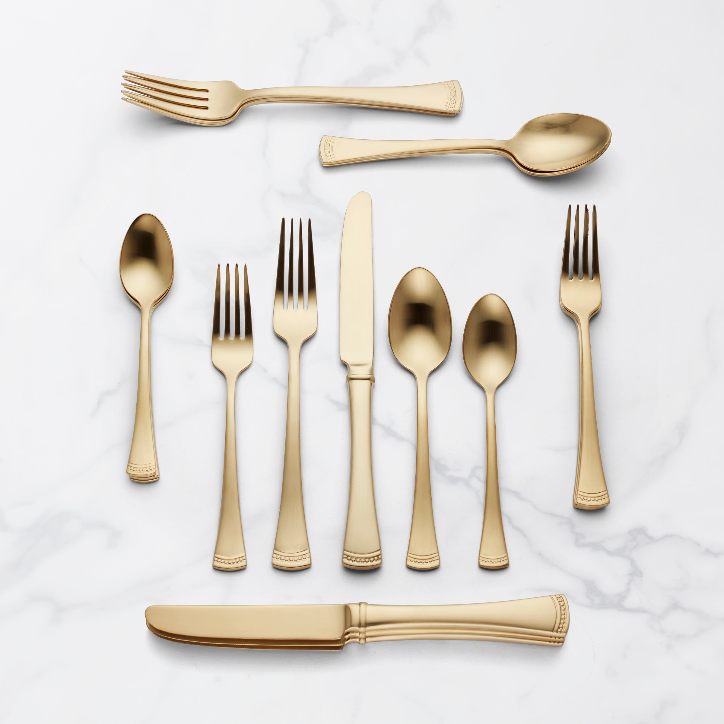 Alternative view of Portola Gold Satin 60 Piece Flatware Set