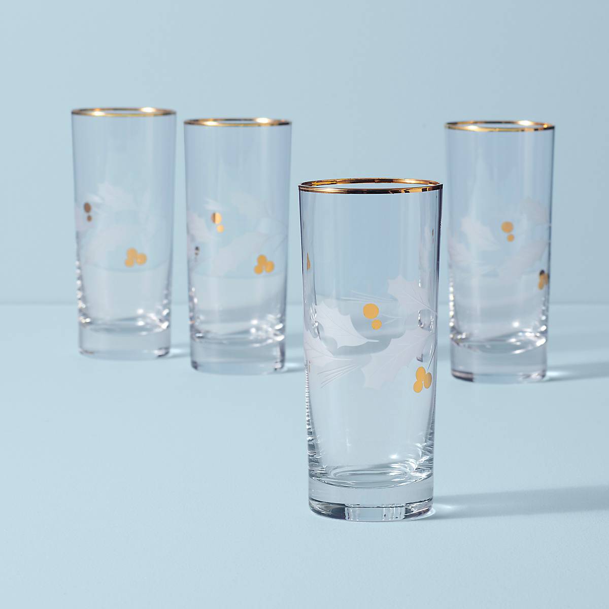Holiday Gold Highball Glasses Set Of 4