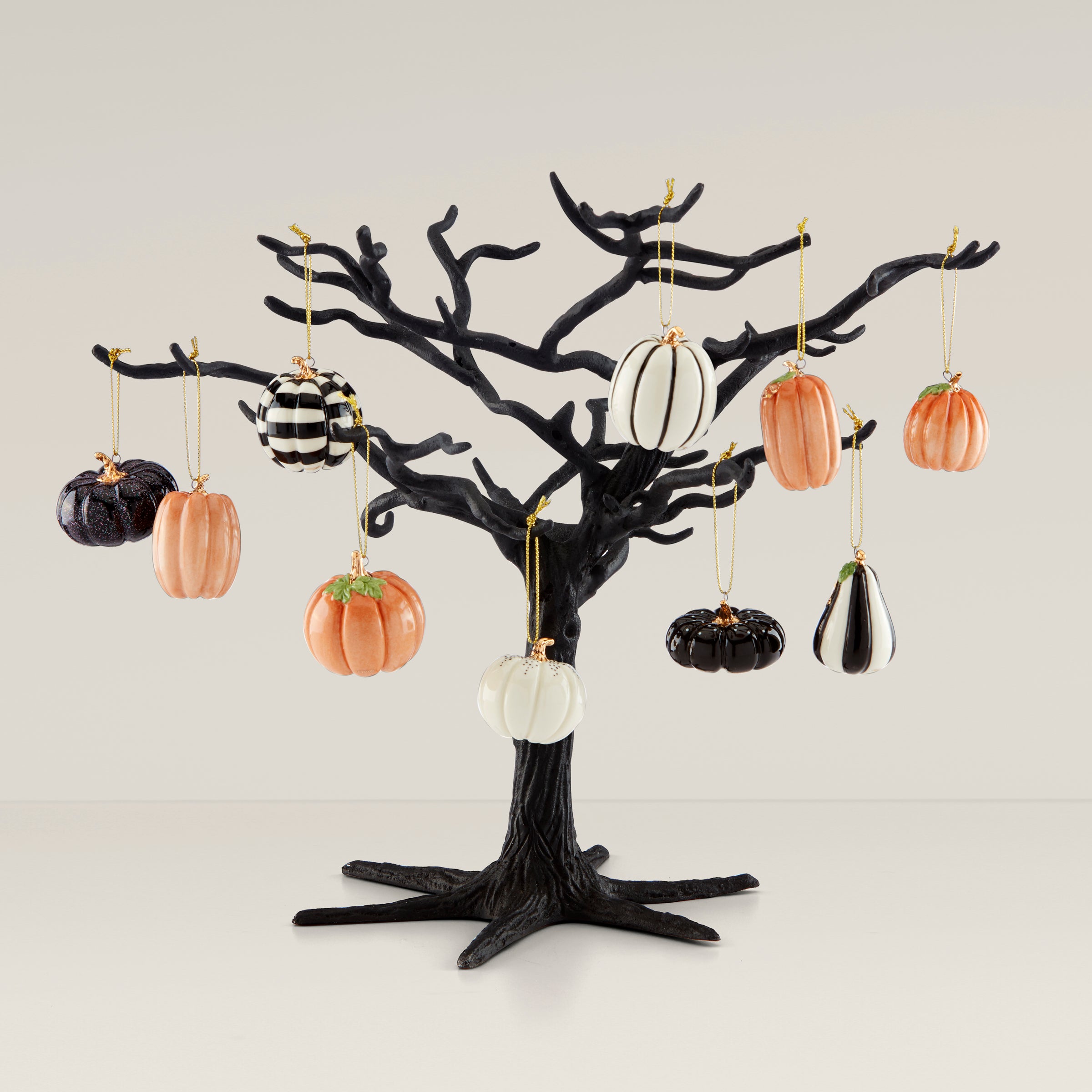 Pumpkin 11 Piece Mini Ornament & Tree Set