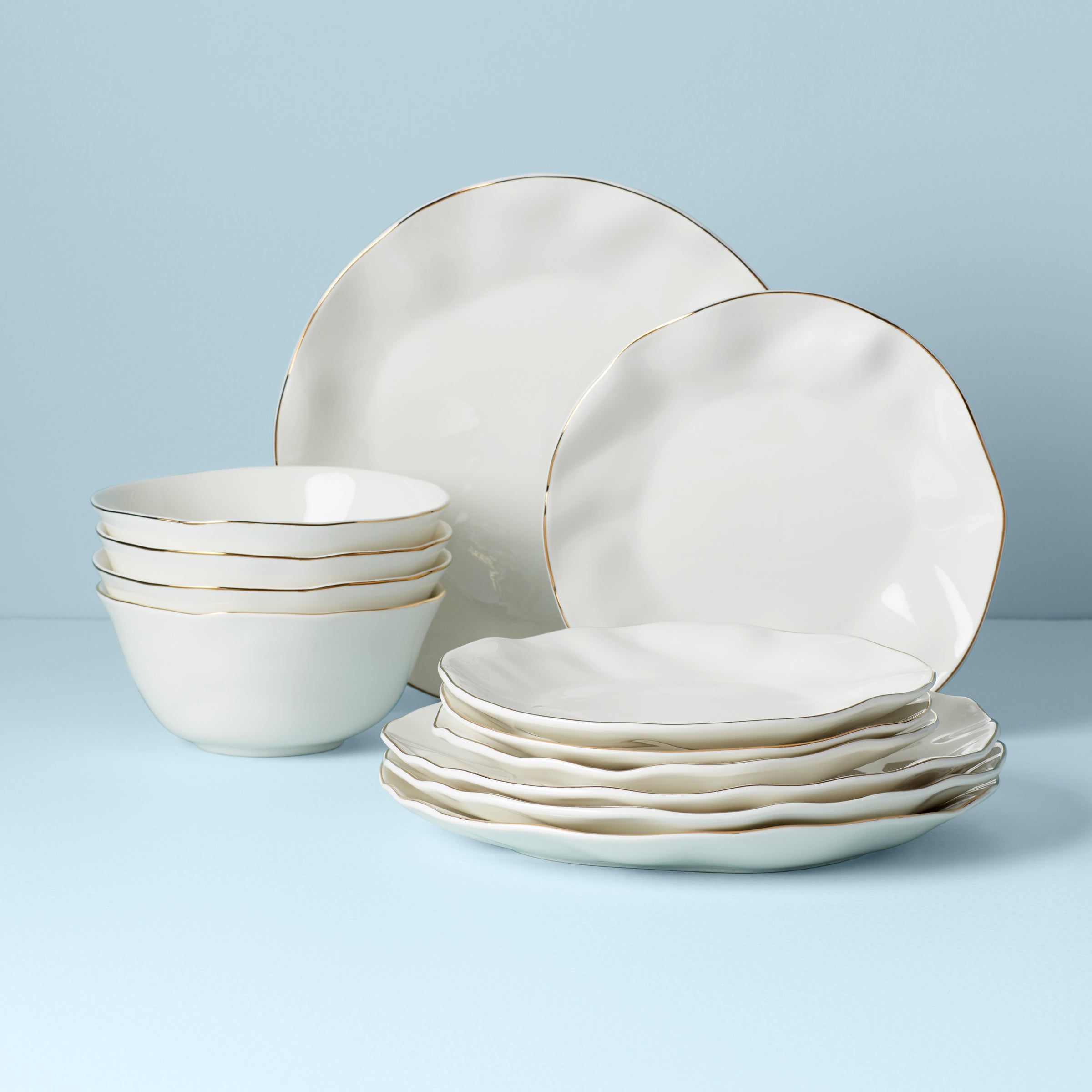 Blue Bay White 12 Piece Dinnerware Set