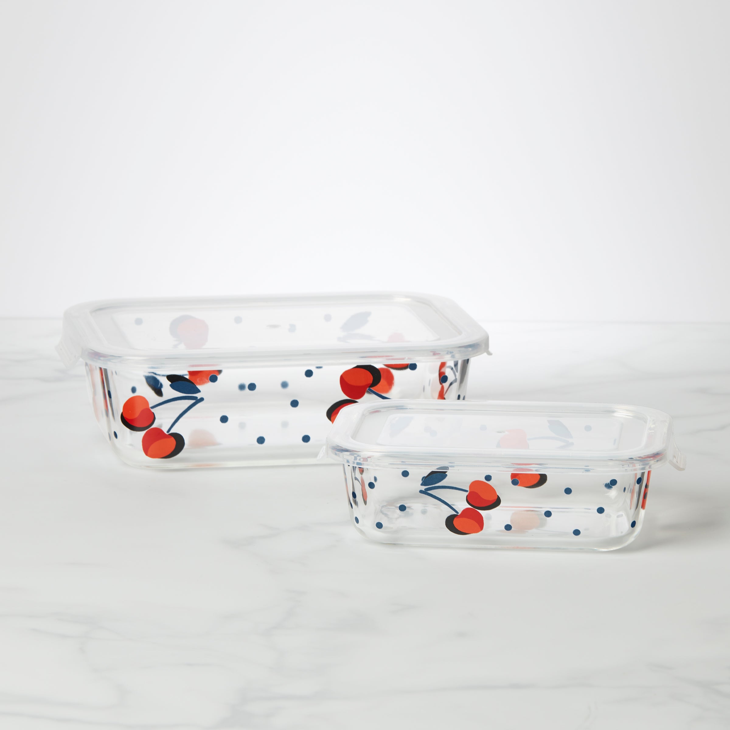 Alternative view of Vintage Cherry Dot 2 Piece Rectangular Storage Set