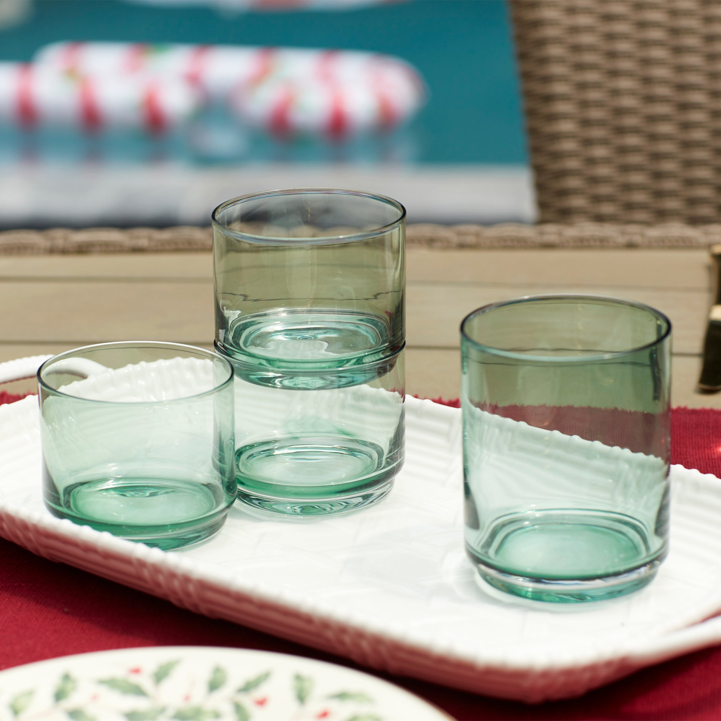 Tuscany Classics Stackable Green Tall Glasses Set Of 4 - Image 7