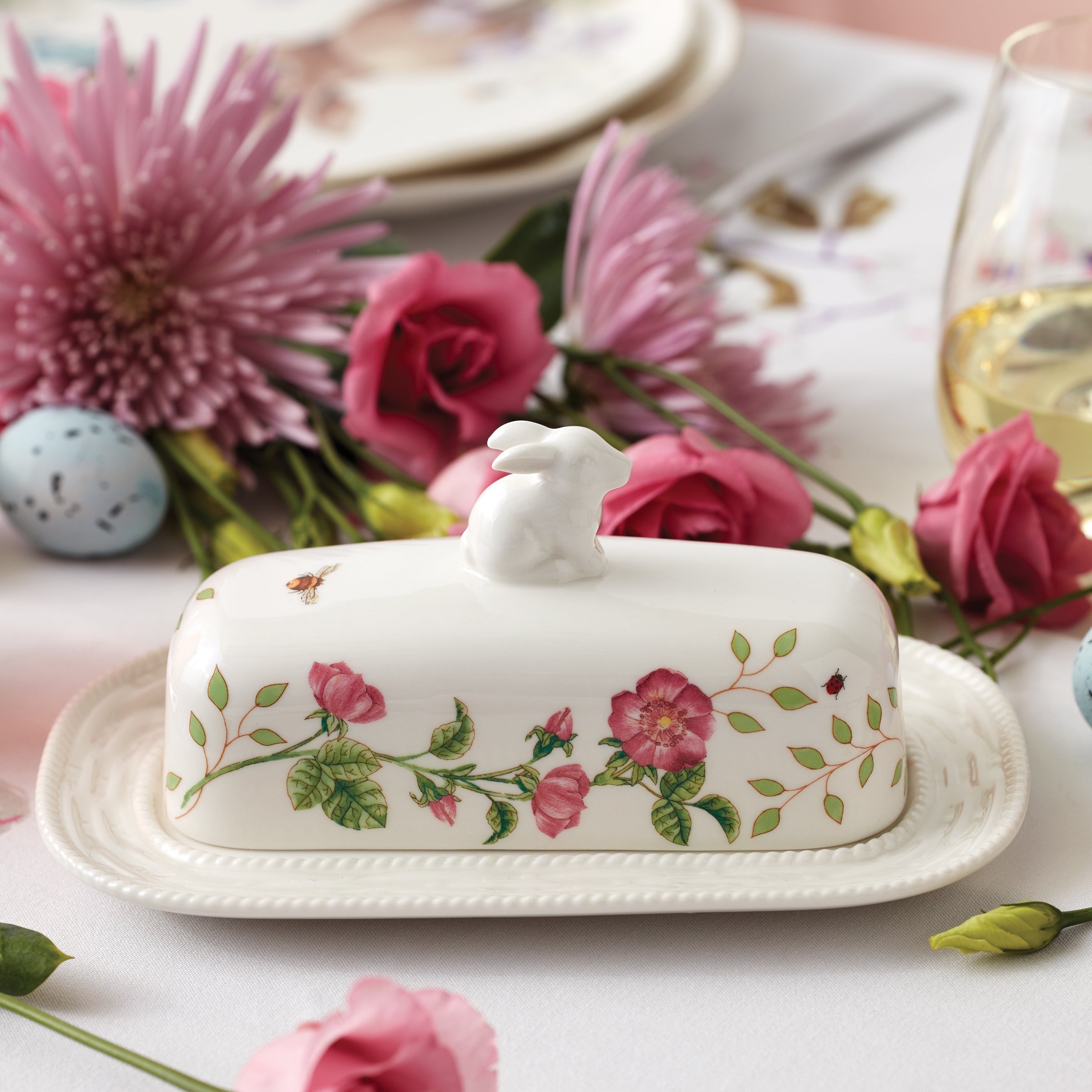 Alternative view of Butterfly Meadow Bunny Covered Butter Dish