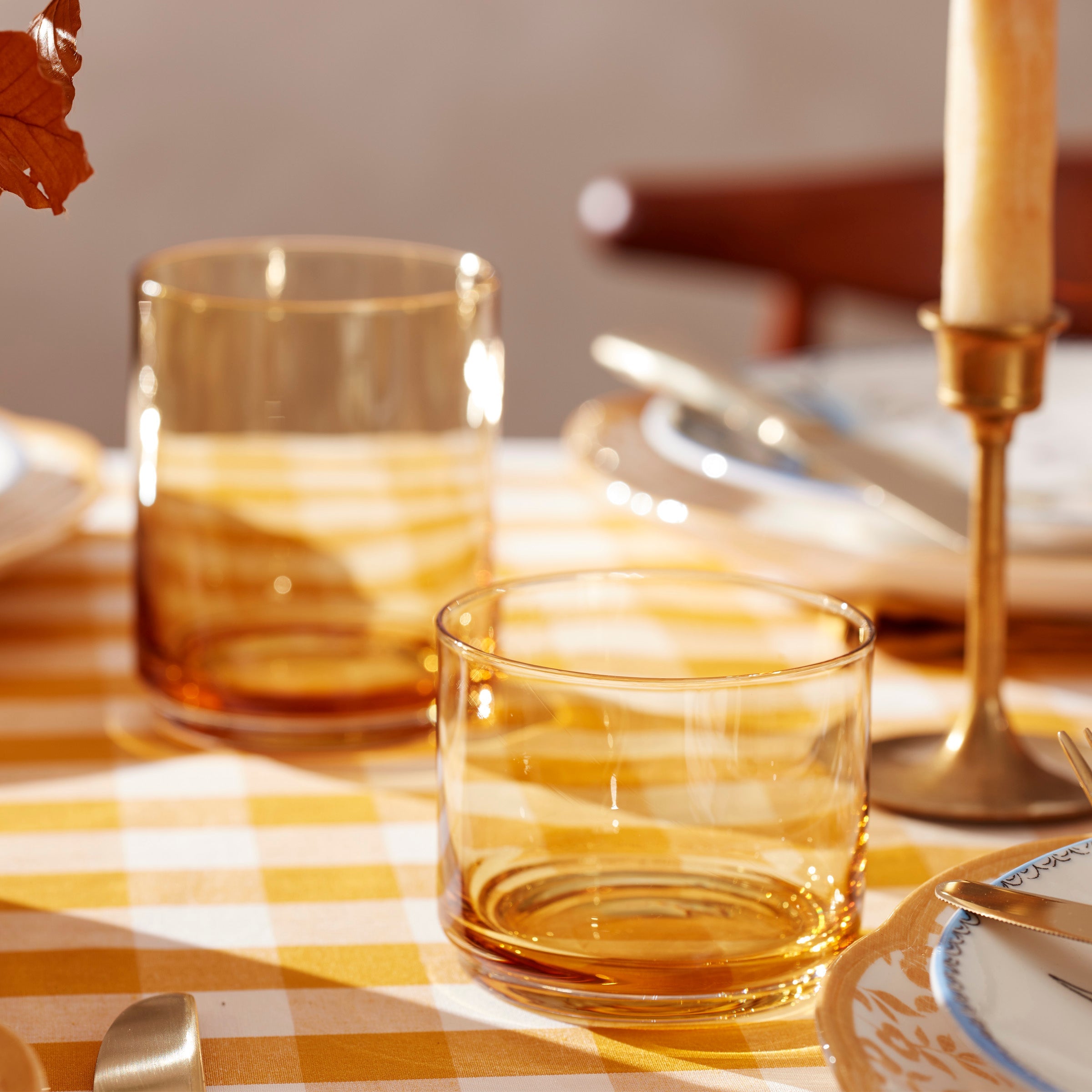 Tuscany Classics Stackable Amber Tall Glasses Set Of 4 - Image 9