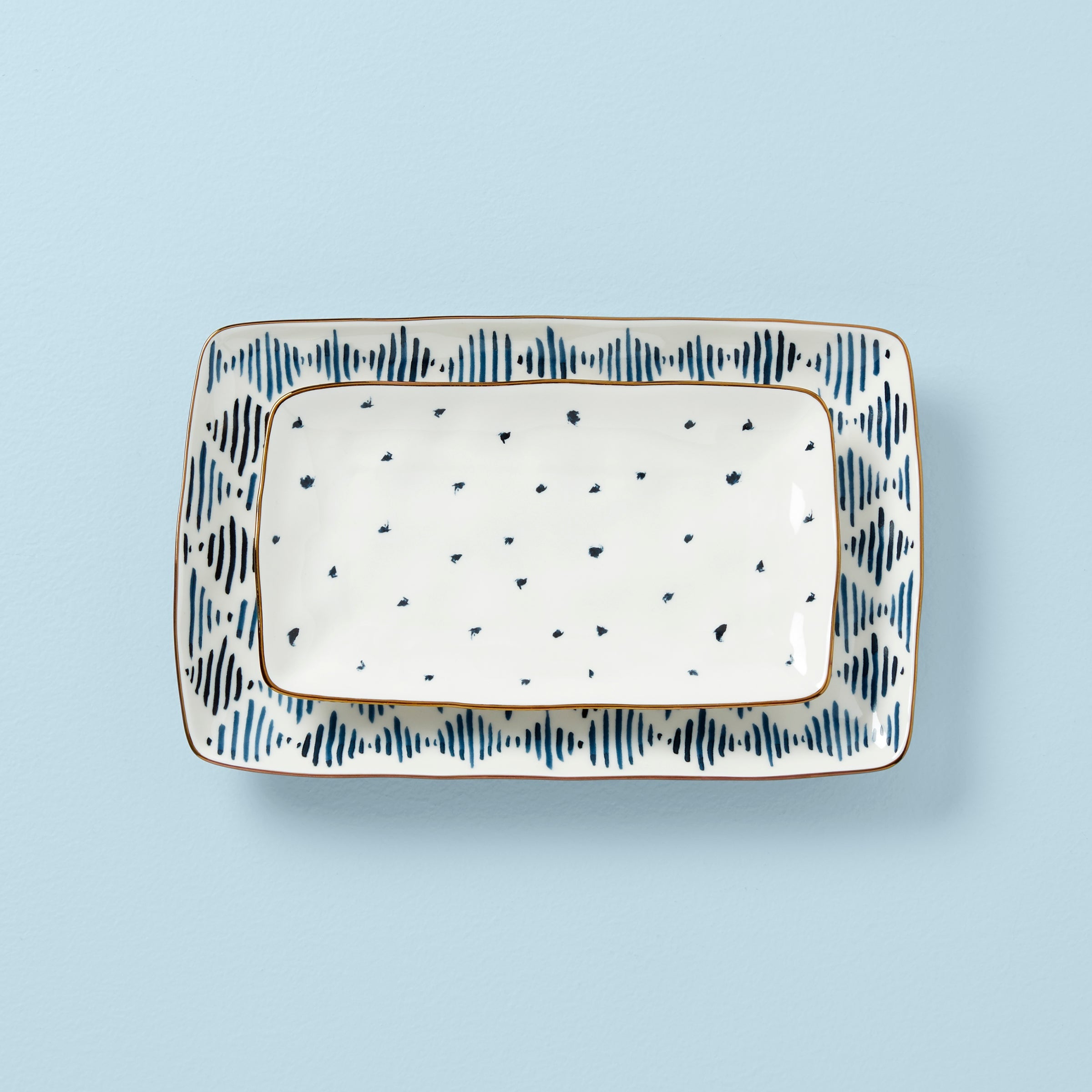 Alternative view of Blue Bay 2 Piece Nesting Platter Set