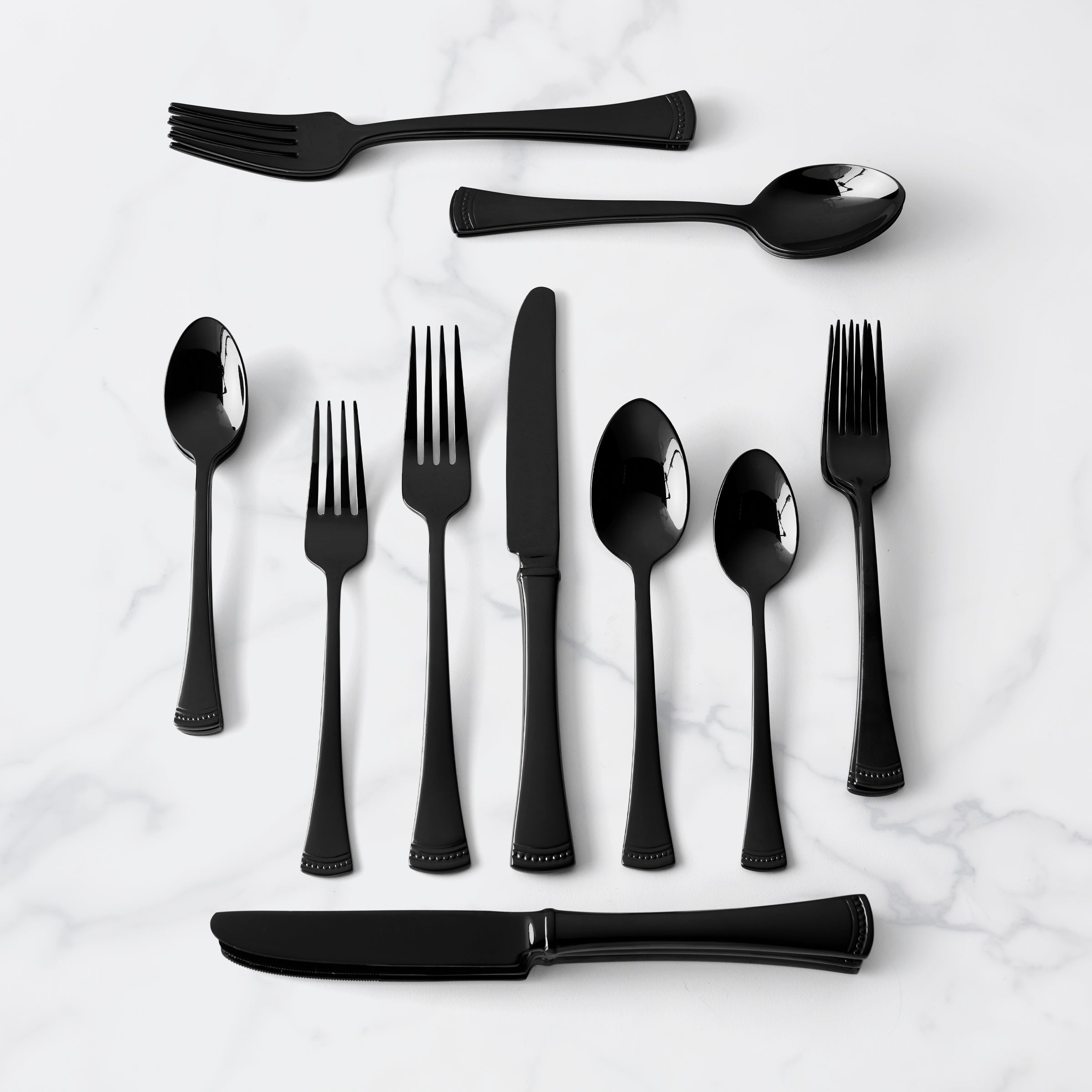 Alternative view of Portola Black Mirror 20 Piece Flatware Set