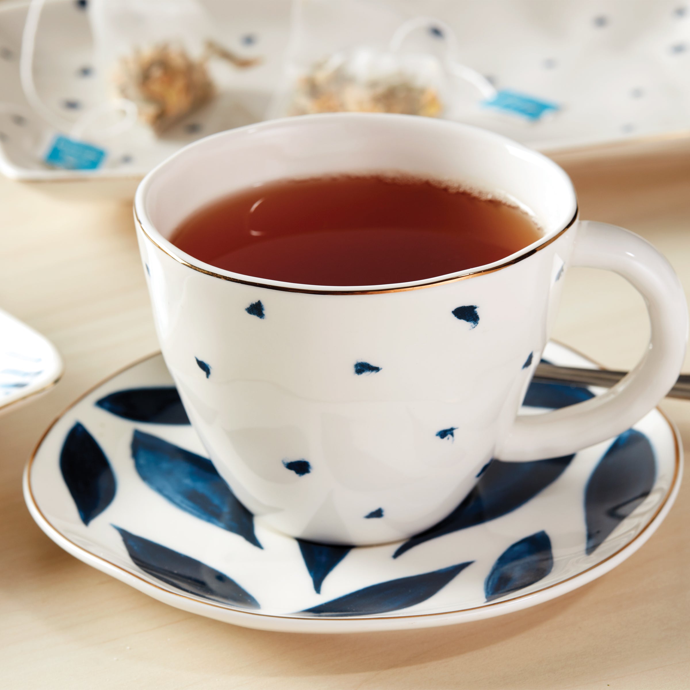 Alternative view of Blue Bay 4 Piece Teacup & Saucer Set