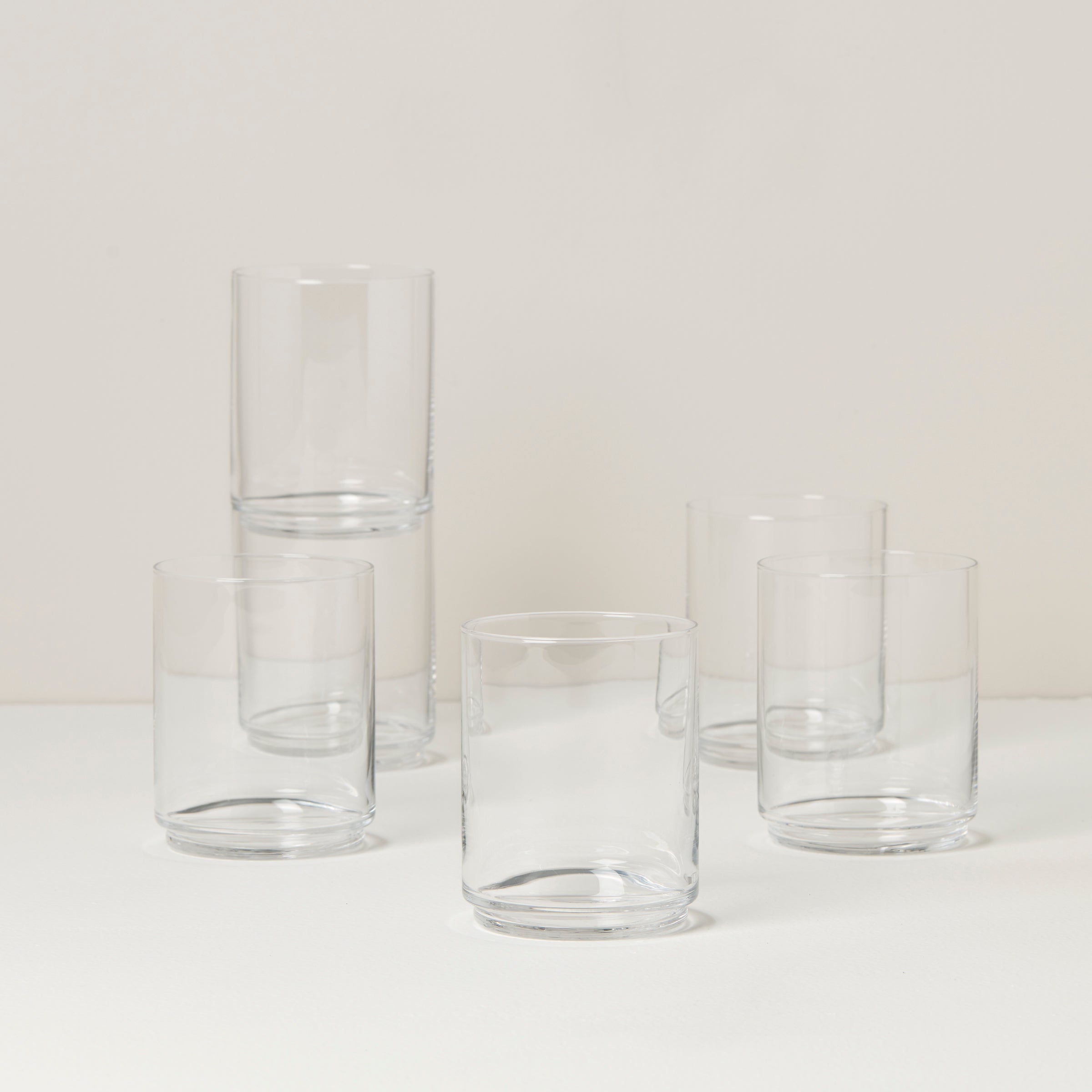 Tuscany Classics Stackable Clear Tall Glasses Set Of 6