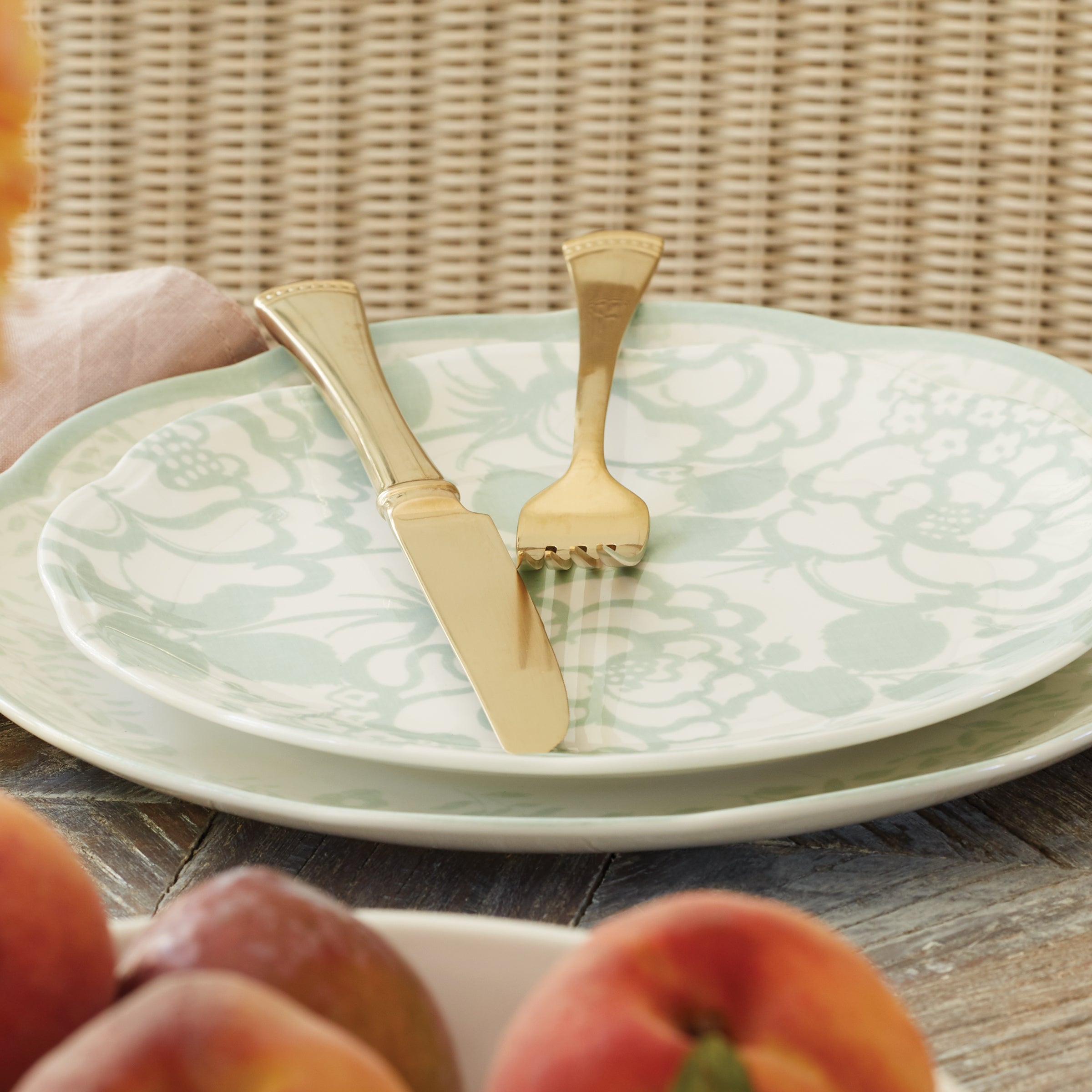 Butterfly Meadow Cottage Sage 12 Piece Dinnerware Set - Image 4